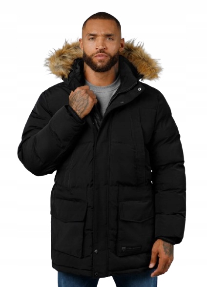 Pit Bull Zimní Bunda s prošívanou kapucí Parka S Kapucí Forest Black M