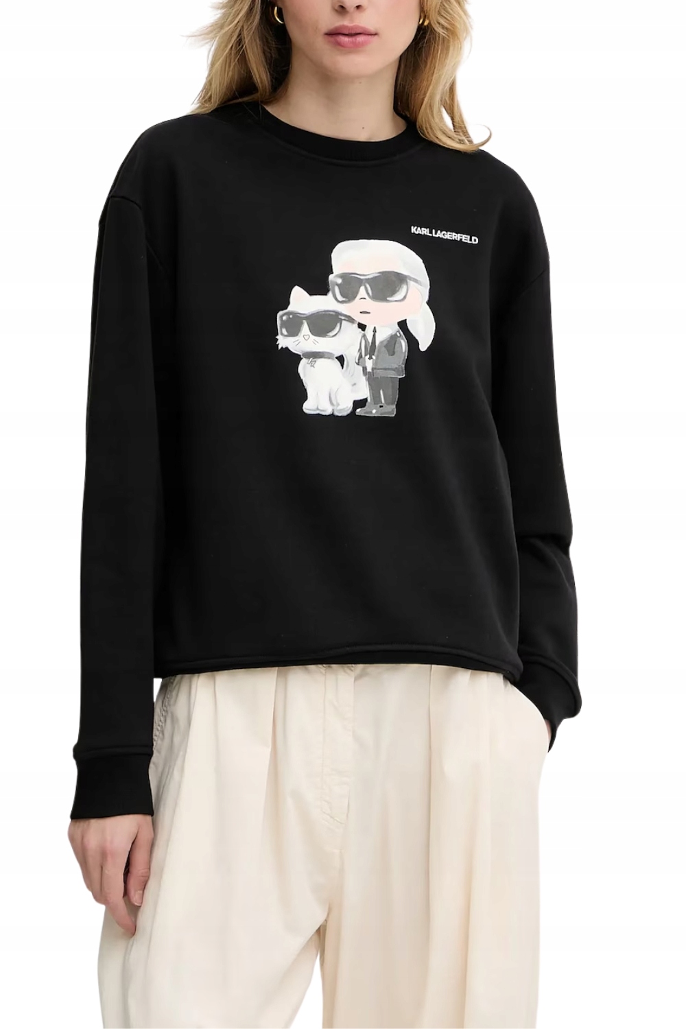 Černá dámská mikina Karl Lagerfeld Ikon Duo Xs