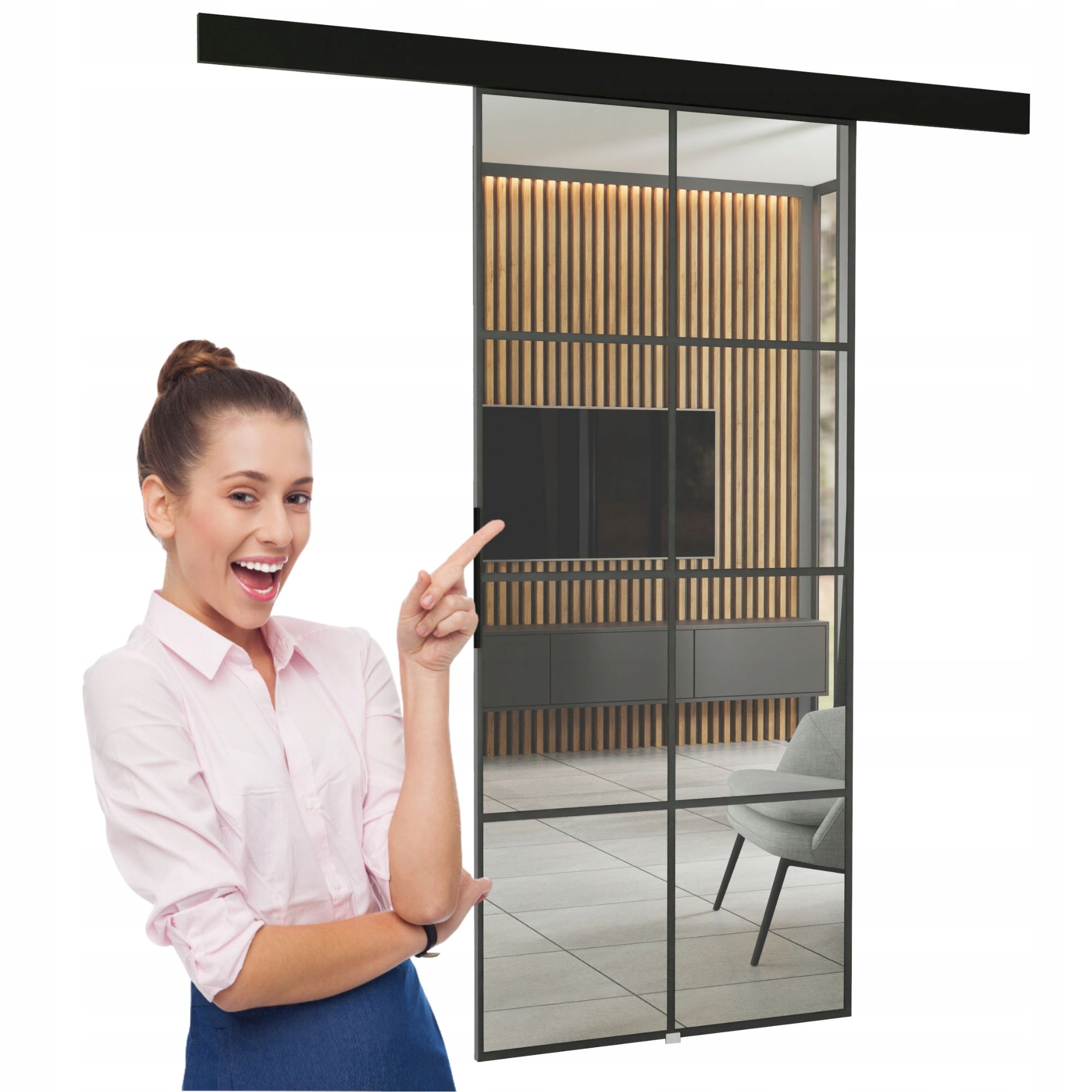 Nástěnné posuvné dveře Sofi 60 s maskovacím krytem