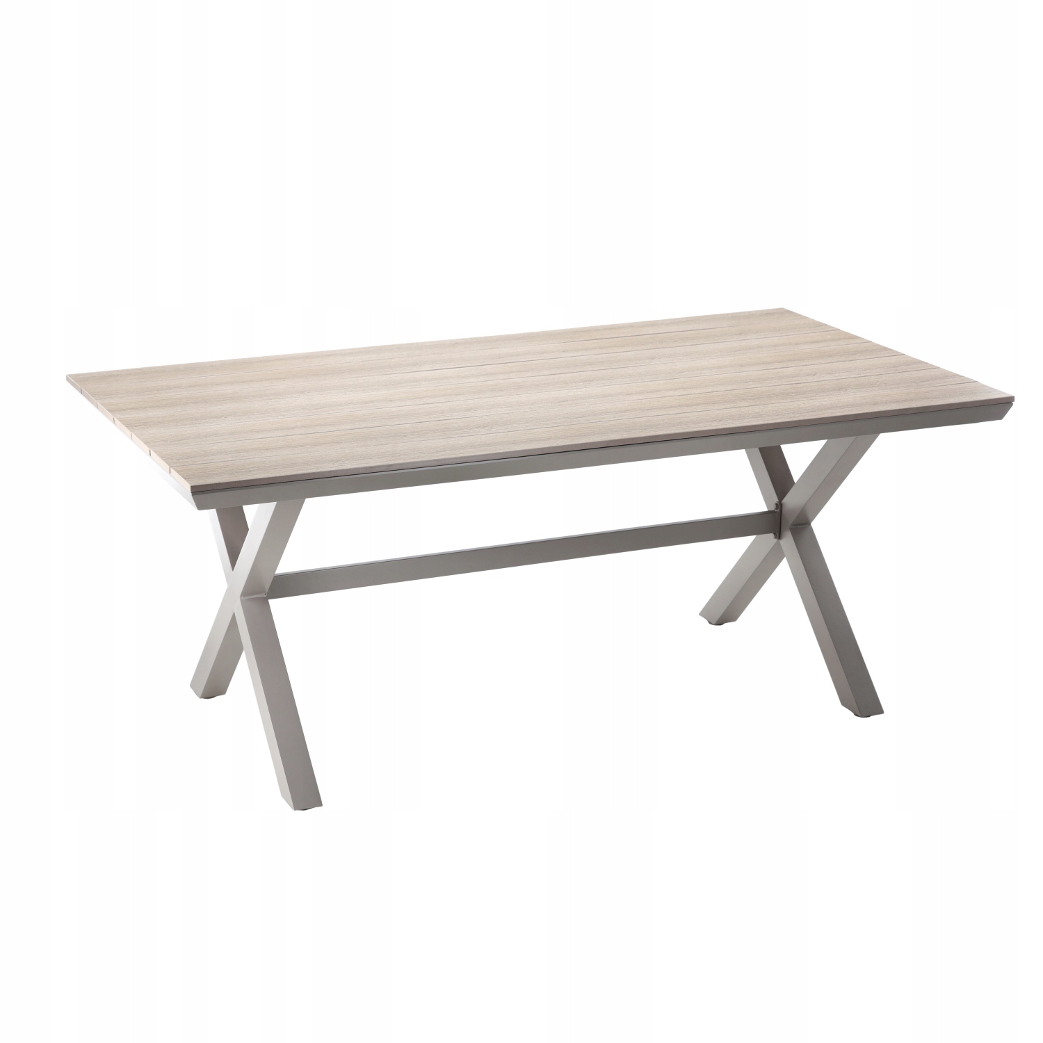 Hliníkový Záhradný Stôl Na Terasu S Doskou Polywood 180 x 100 x 75 CM Béžový