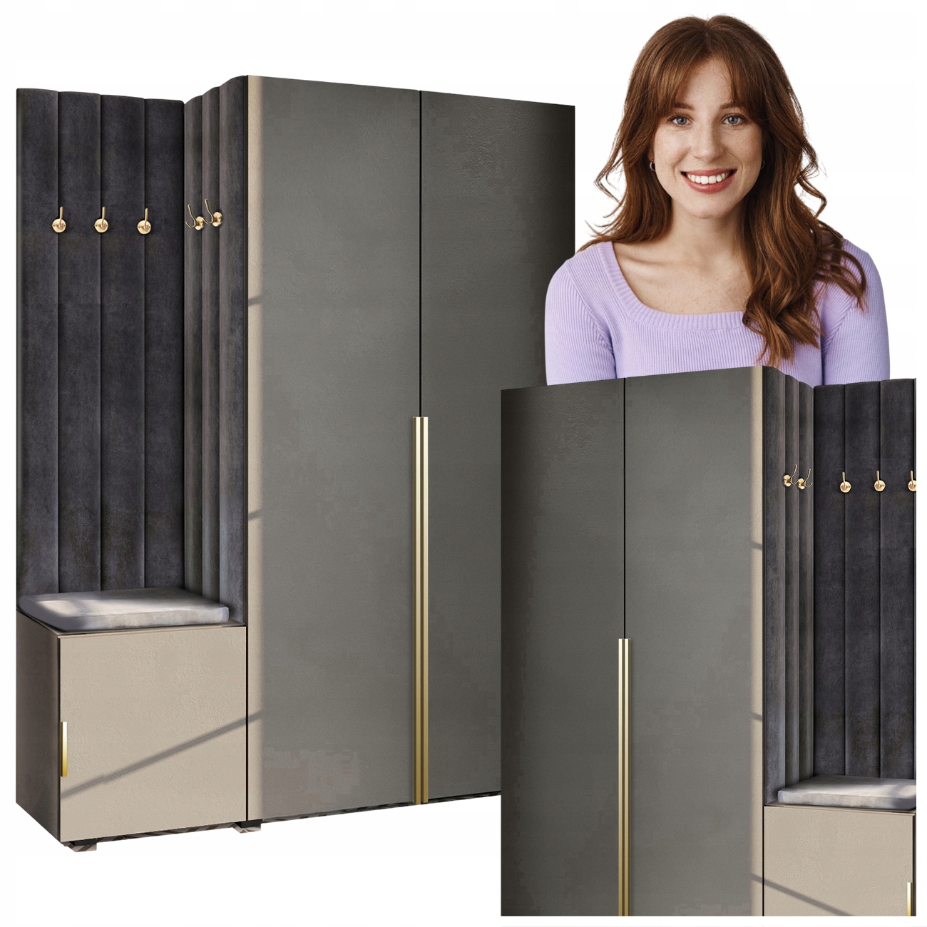 Šatna Předsíň Do Předsíně Se Sedákem Skříň Šedá Hexa