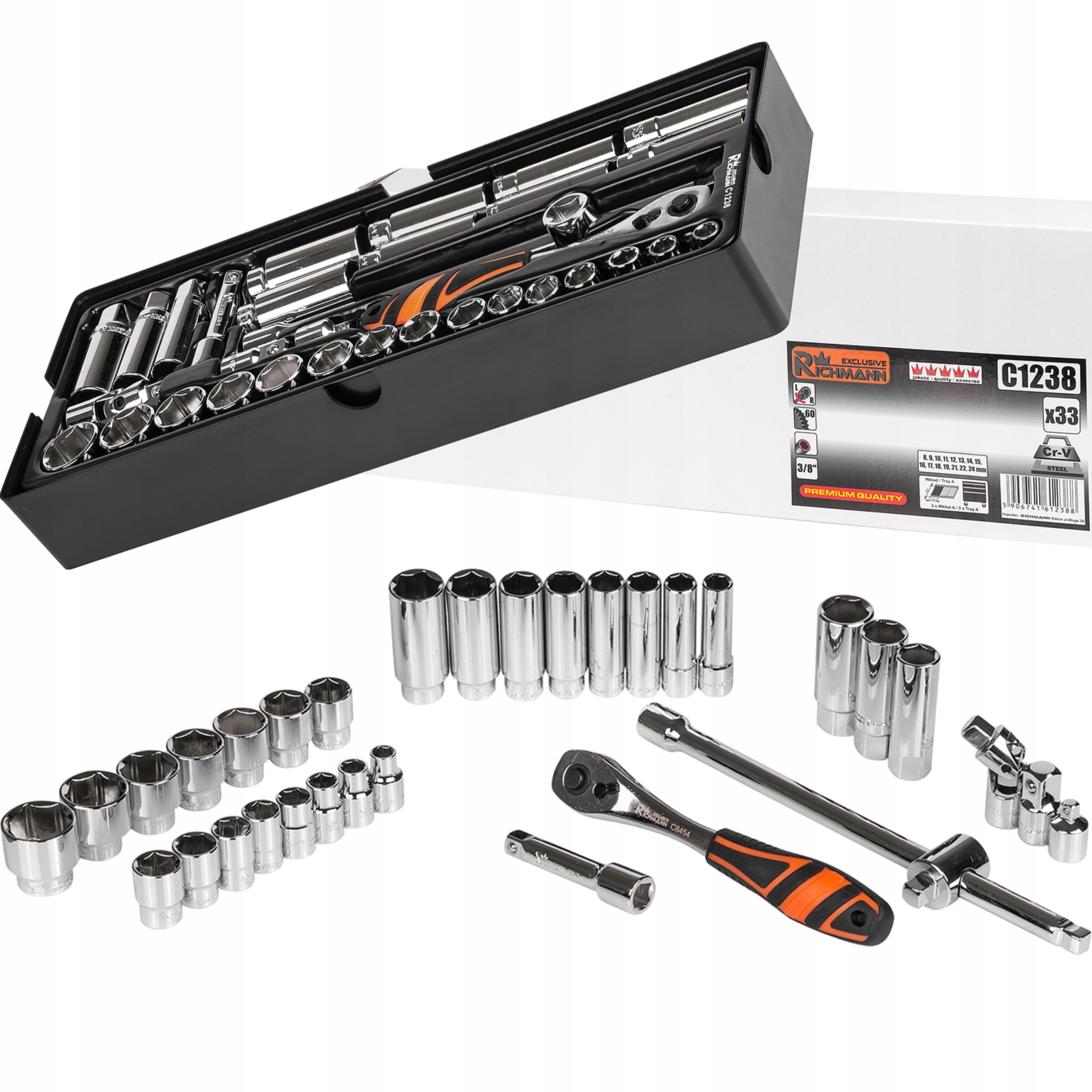 RICHMANN КАРТРИДЖ НАБОР НАСАДОК 3/8 ' 8-24 ММ 33 EL