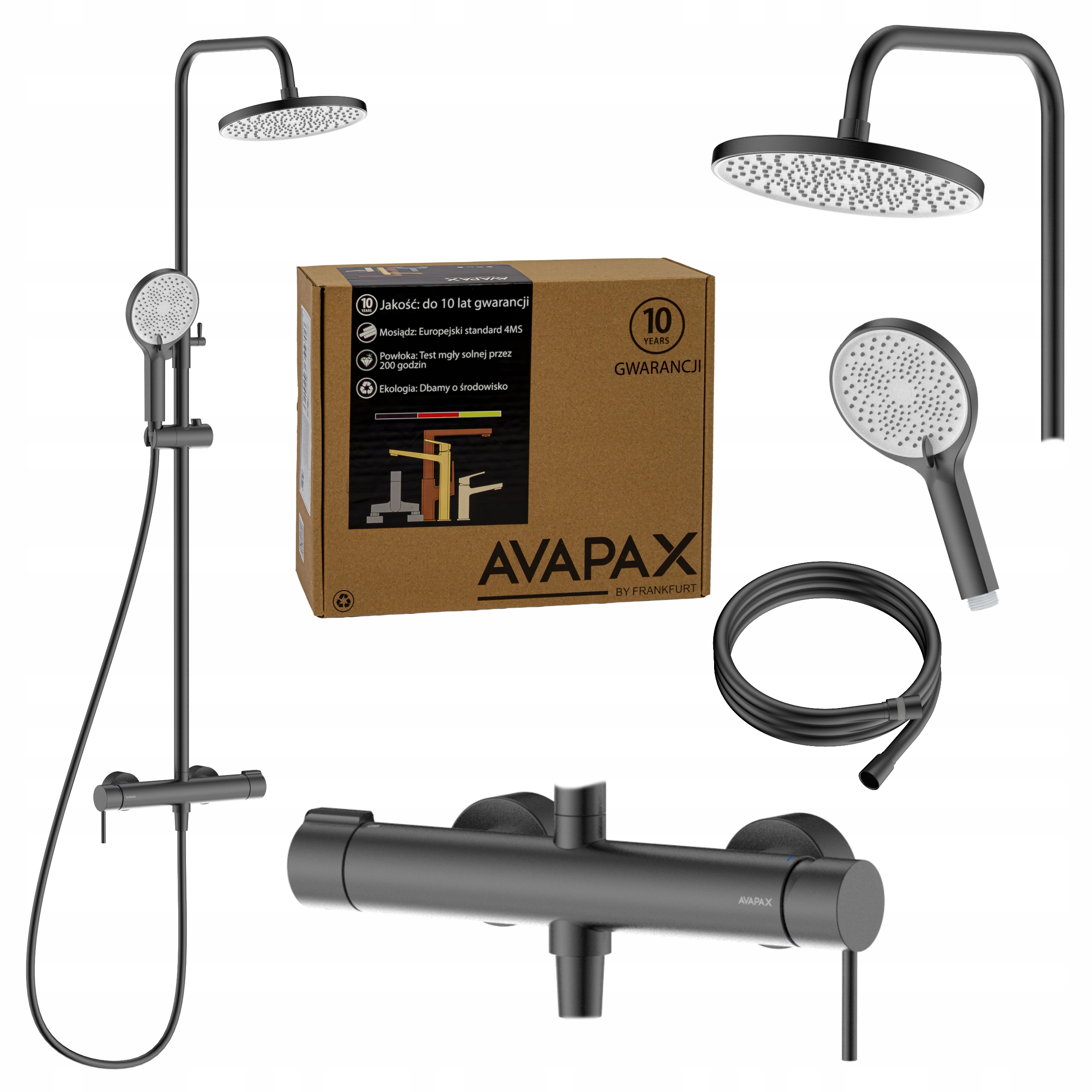 Sprchový sloup Komplet s baterií Gun Grey Metal Tytan Grafit Šedý Mat