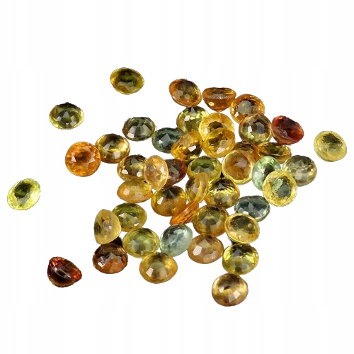 safíry různobarevné sada 45 ks ~2,7 mm