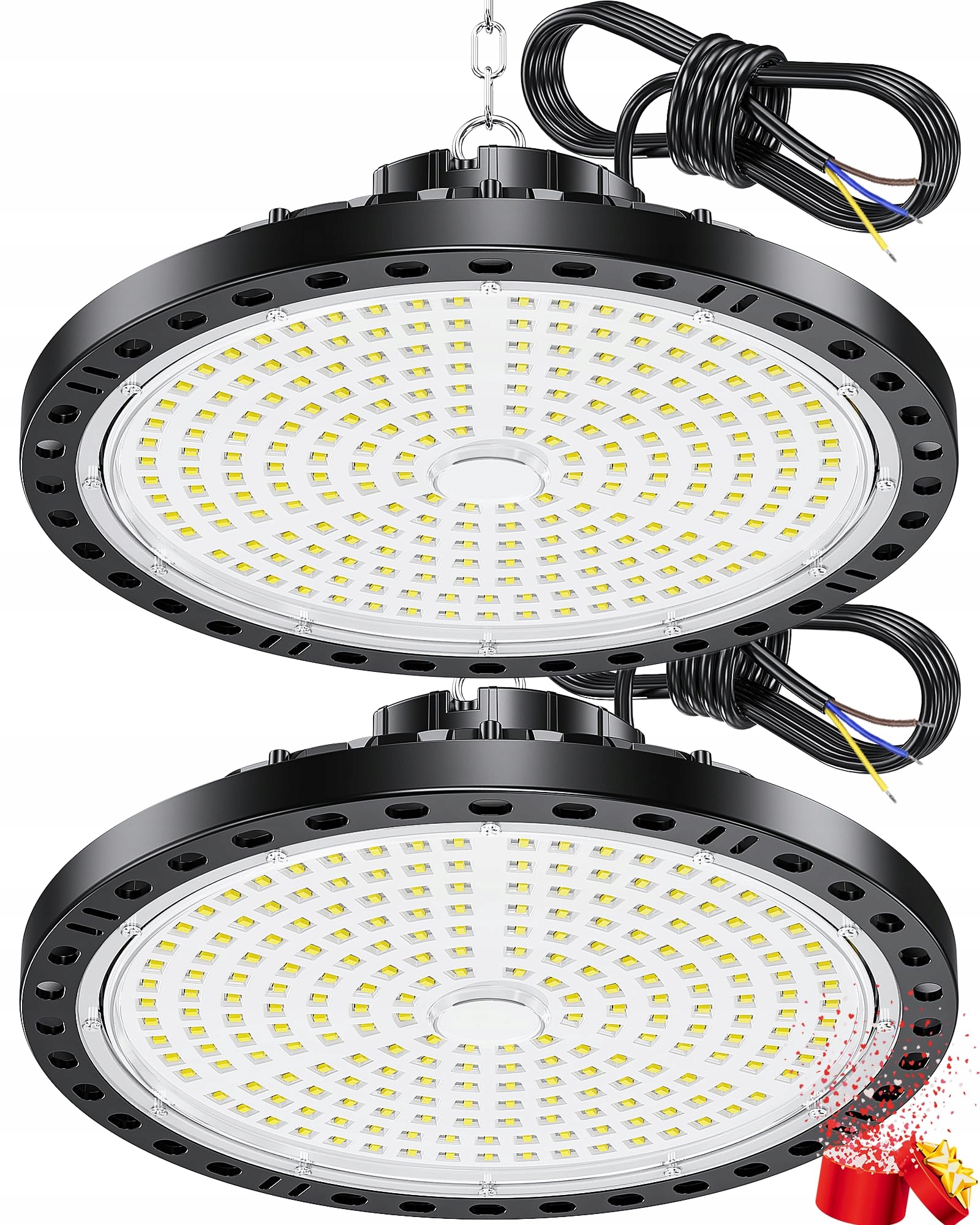 Led reflektor 200 W 20000 lm dielenská lampa Ufo IP65 2 ks