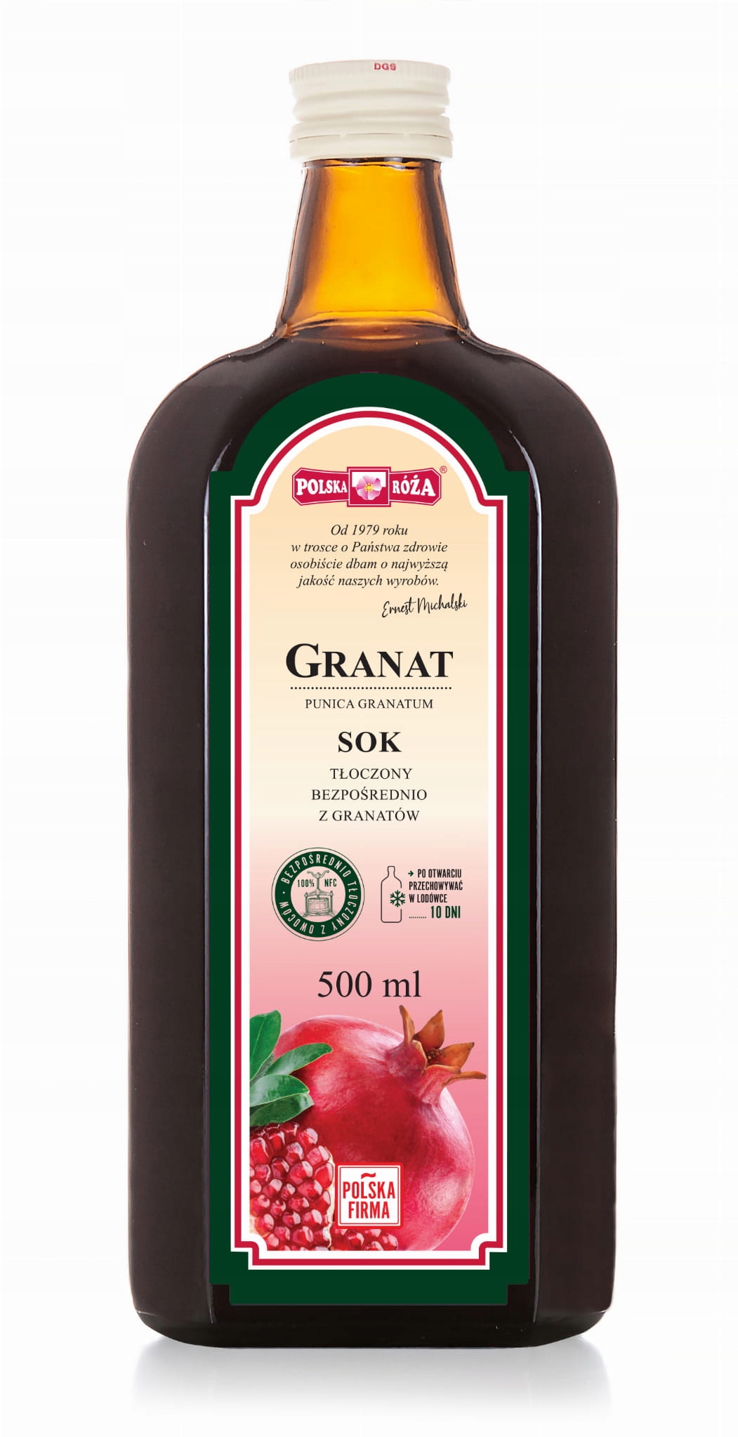 

Sok z granatu tłoczony Nfc 500 ml Polska Róża