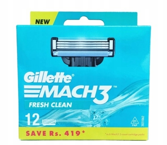 Gillette Wkład MACH3 12 Sztuk Oryginalne Ostrza Do Maszynki Męskiej Komplet-Zdjęcie-0