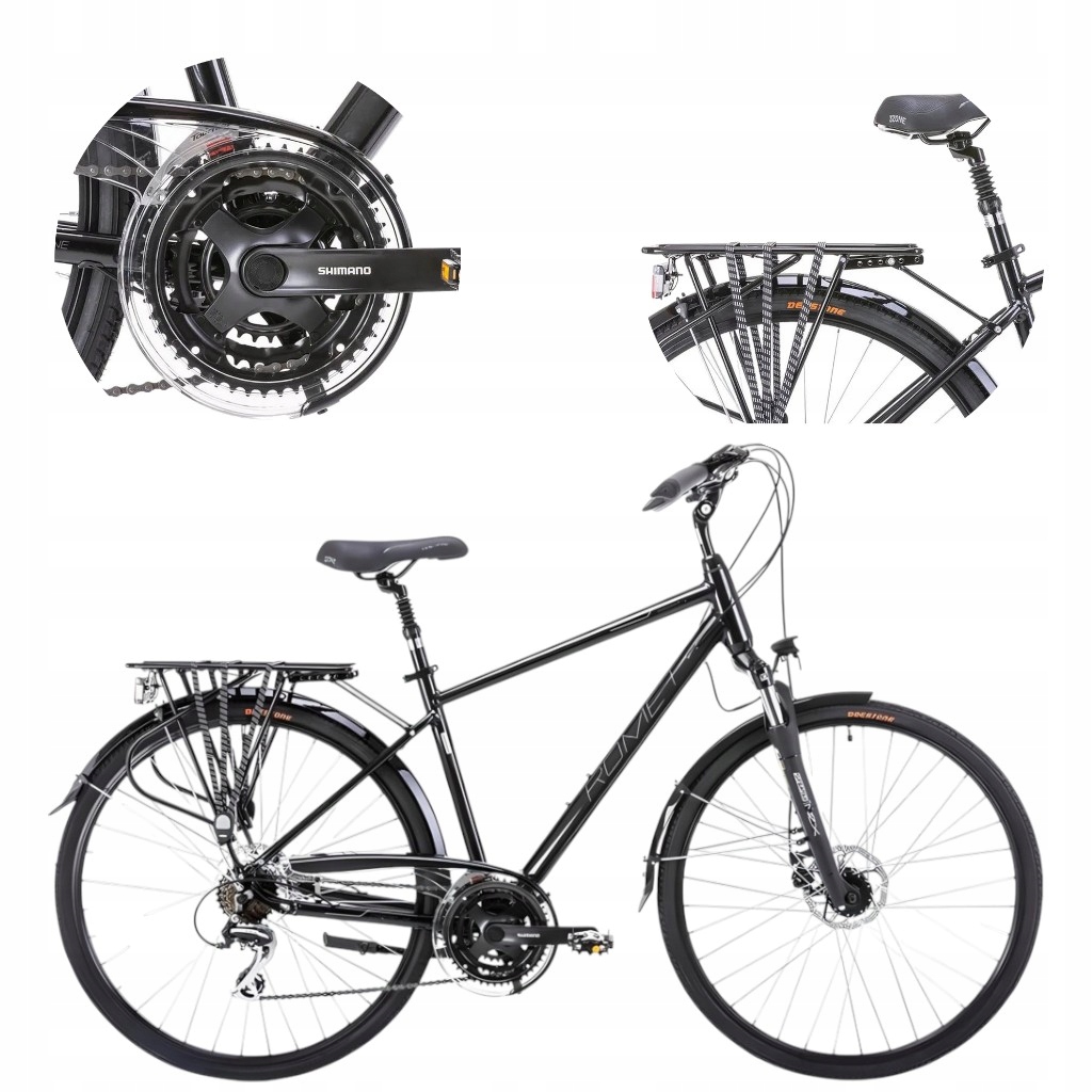 Romet Wagant 4 Trekkingowy M 19 Aluminium Shimano 3x7 Czarno-Szary