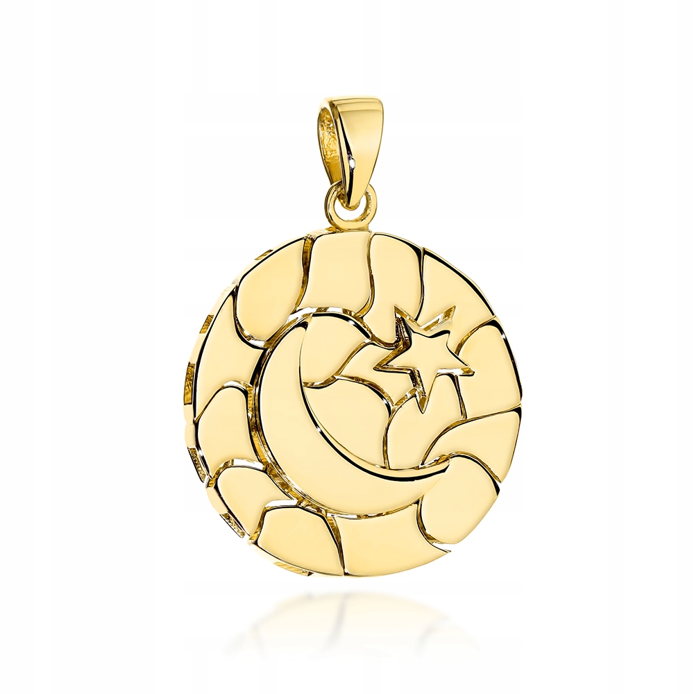 Zlatý přívěsek 585, pohyblivý měsíc a hvězdička, jedinečný dárek pro maminku
