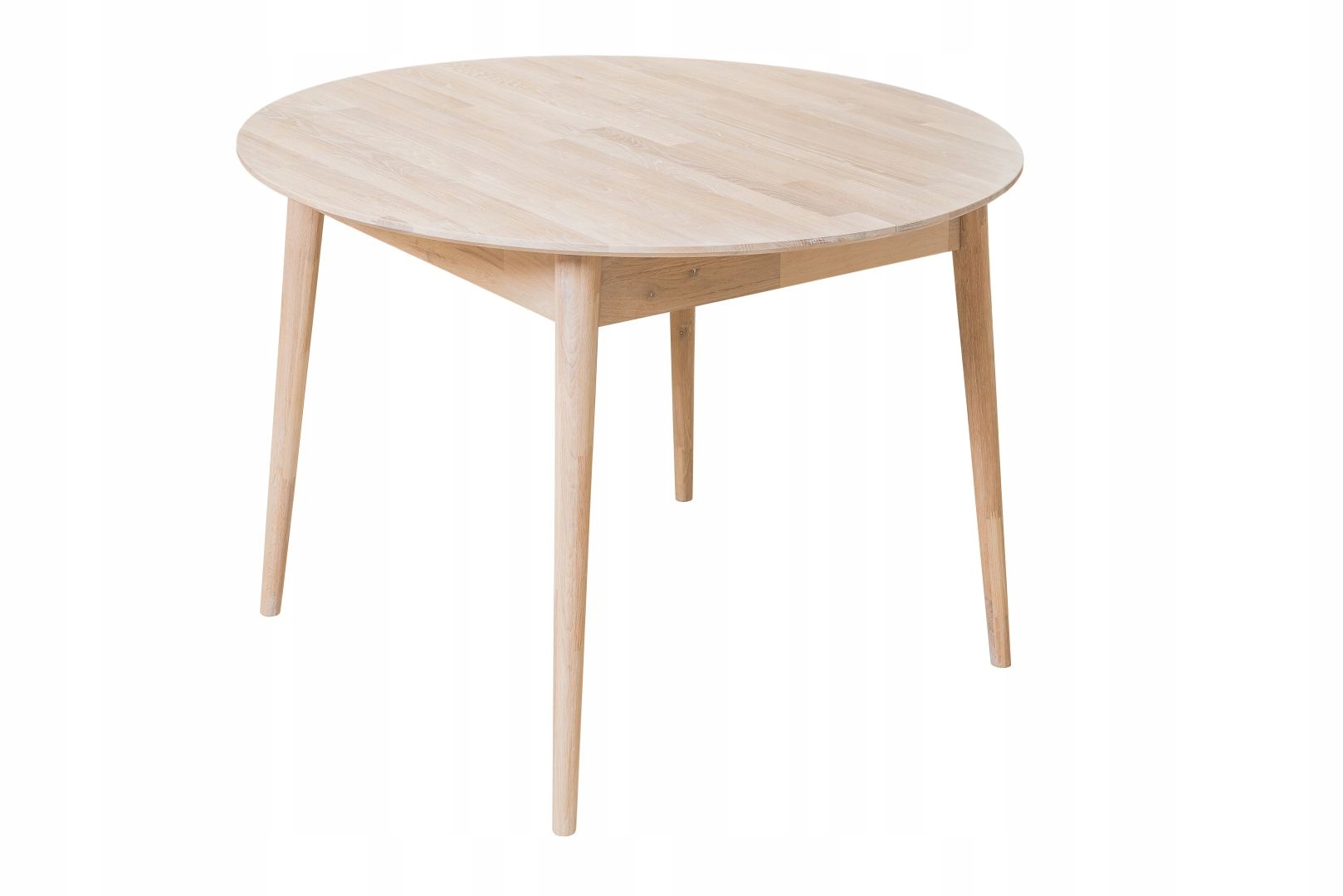 STÓŁ DĘBOWY OKRĄGŁY ROZKŁADANY śr 100 cm, LITY DĄB Materiał blatu drewno