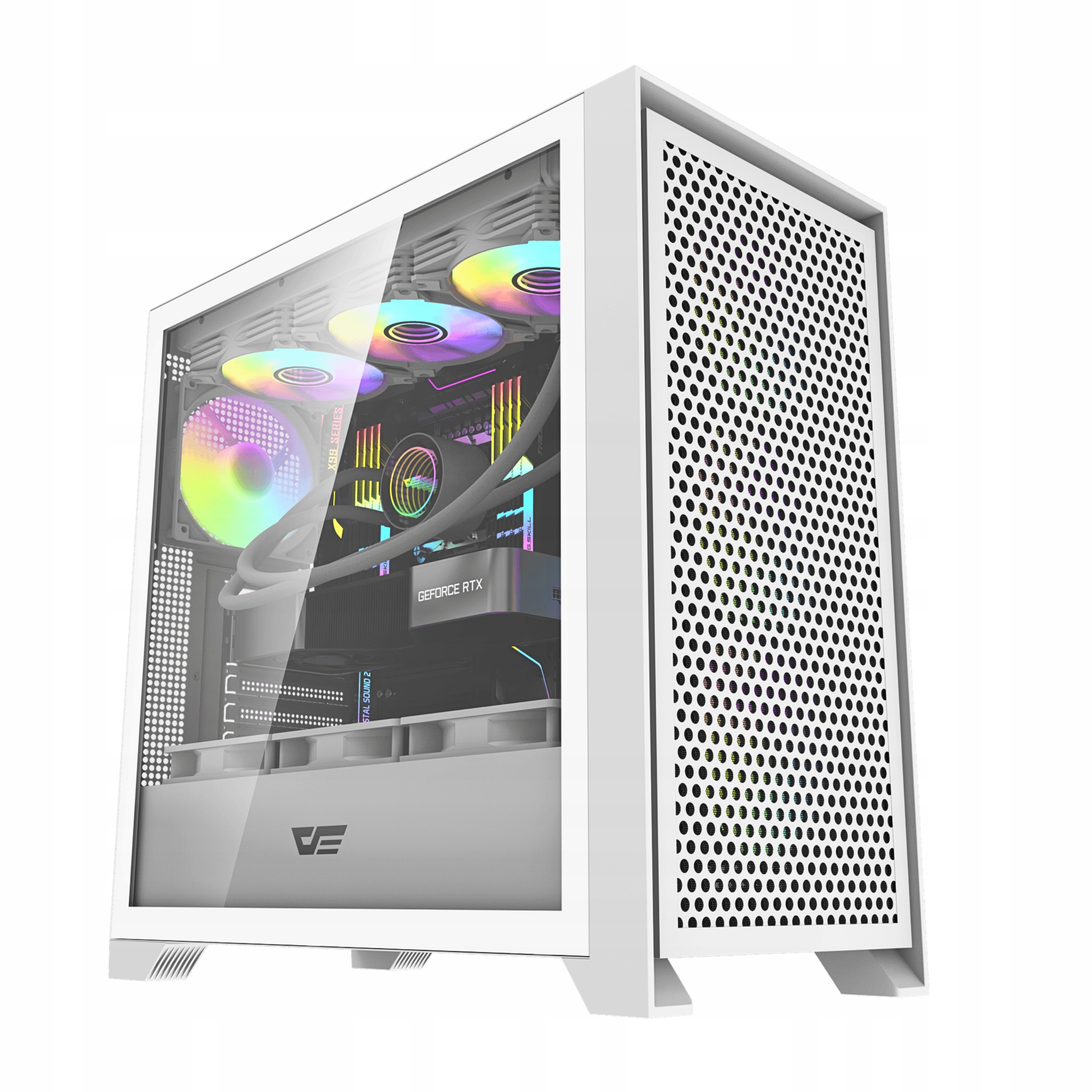 Počítačová skriňa darkFlash DRX90 biela Midi tower 4 Ventilátory aRGB