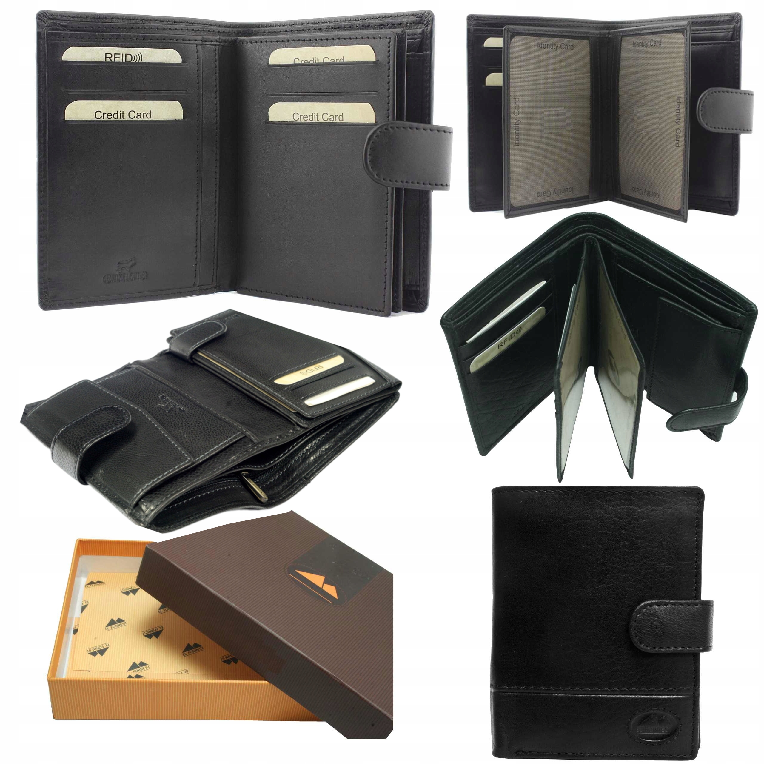 Peněženka Pánská kožená černá ochrana karet velká ochrana Rfid