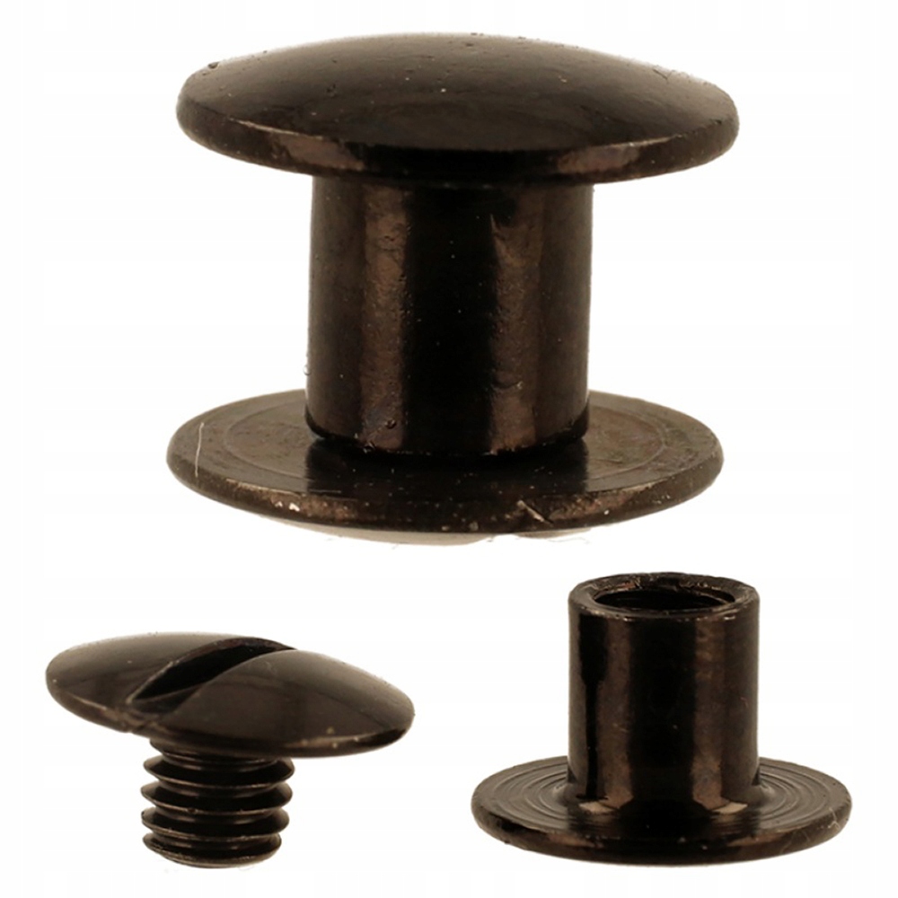 Šroubovací nýty Introligatorský šroub 5 mm Černé Set 50 ks Diy