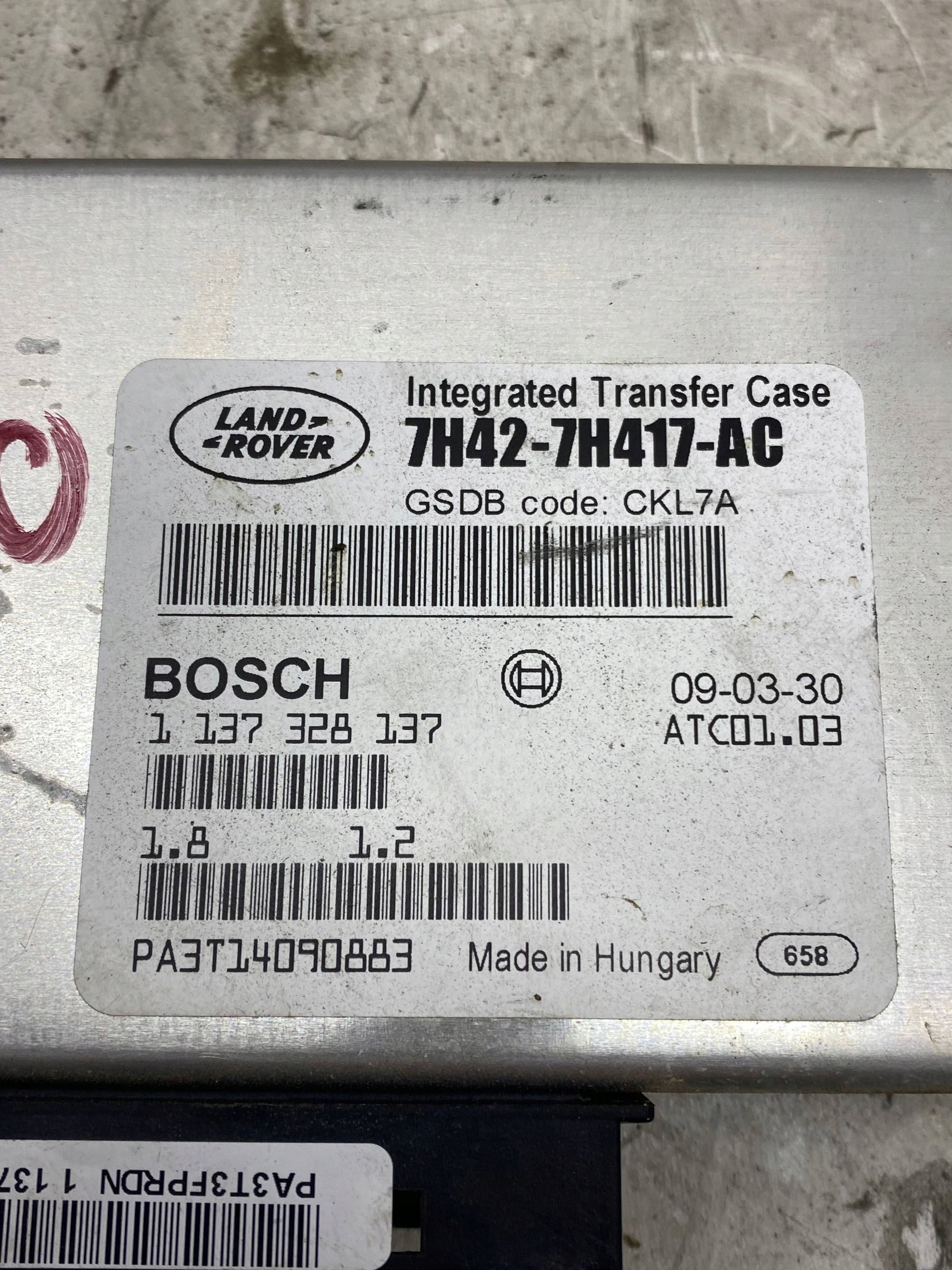 module control unit transmission 7H41-7H417-AC RANGE ROVER L320 (05-13) 2.7 TDV6
