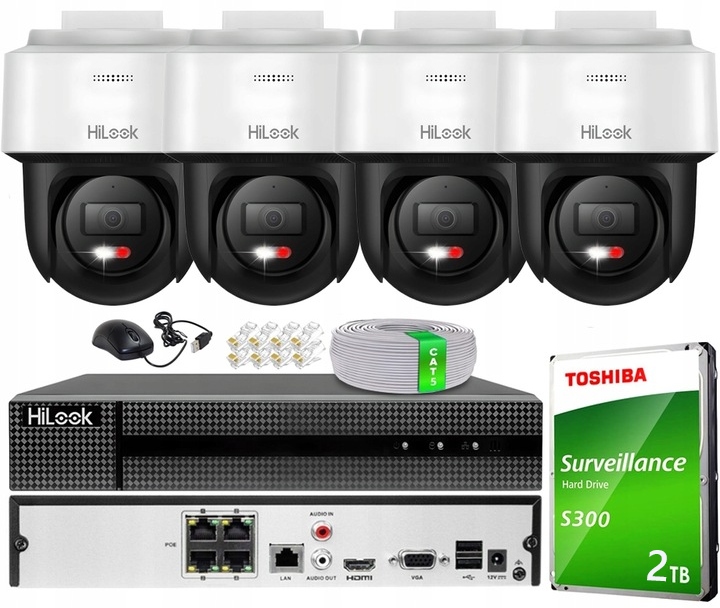 Sada Ip monitorování Hikvision HiLook 6MPx 4x otočná kamera Disk 2TB