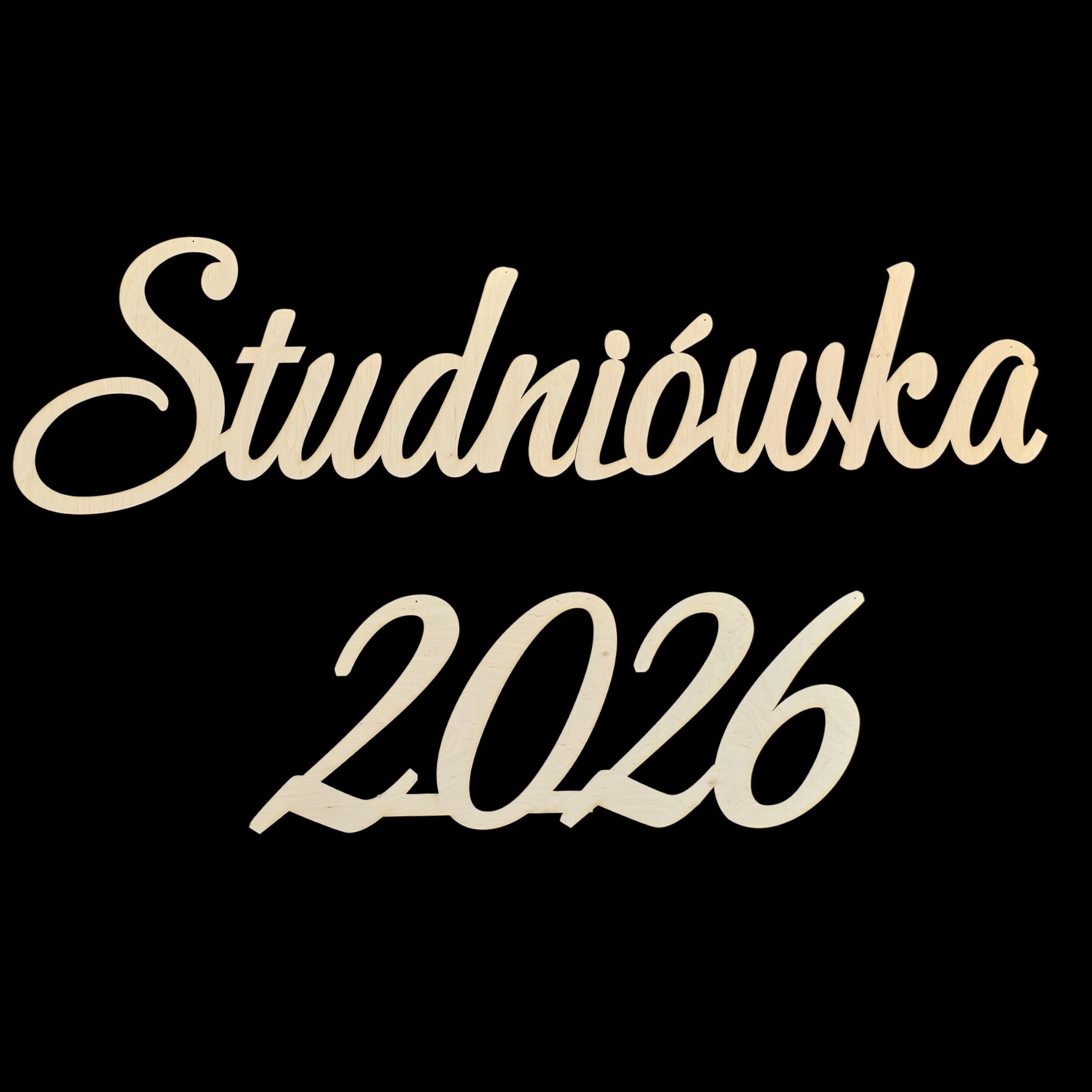 Nápis Studniówka 2026 dekorace na zeď 6 mm, délka 80 cm