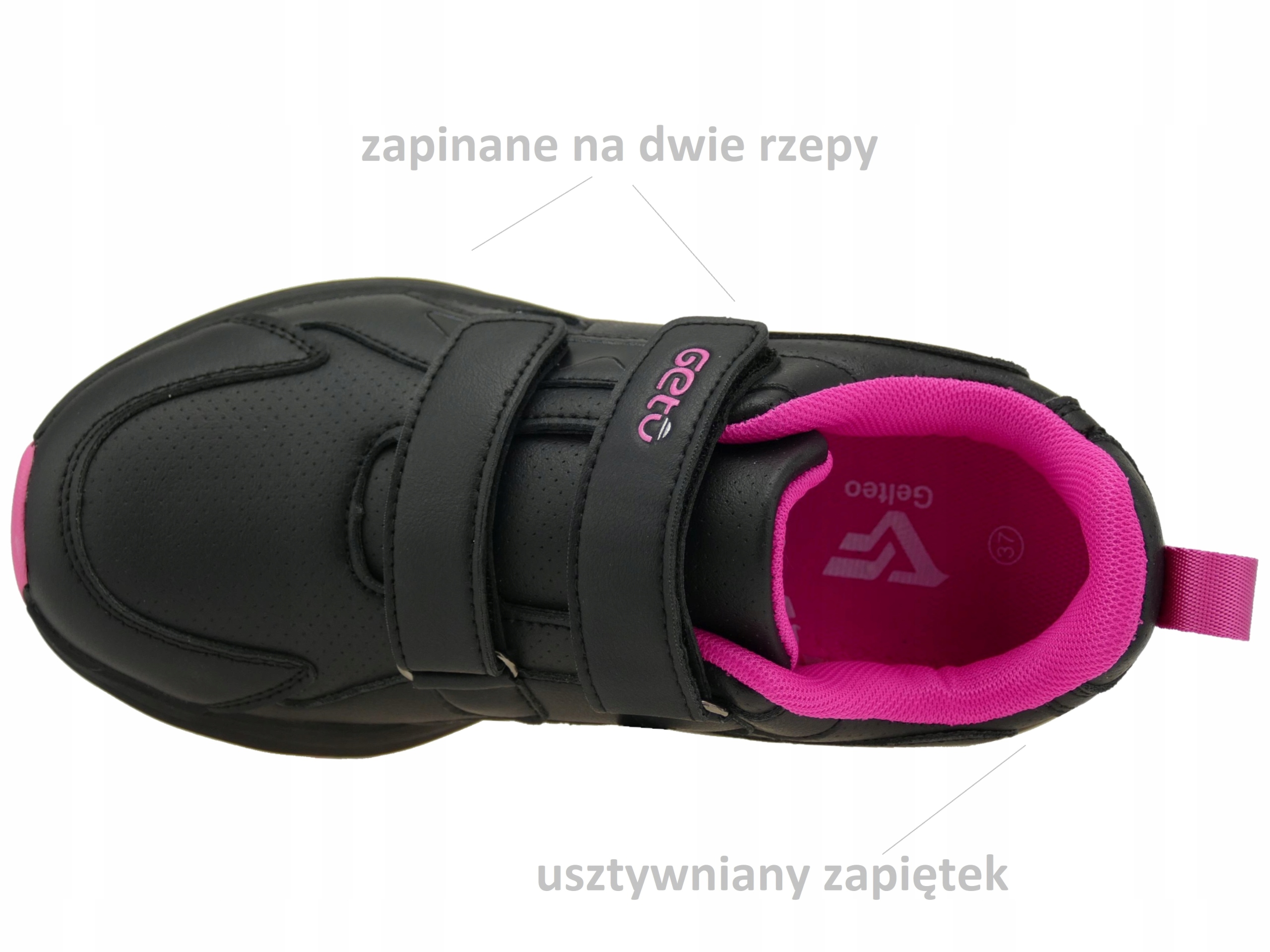 ADIDASY DZIEWCZĘCE BUTY DZIECIĘCE SPORTOWE TRAMPKI MŁODZIEŻOWE CZARNE R. 41 Bohater brak