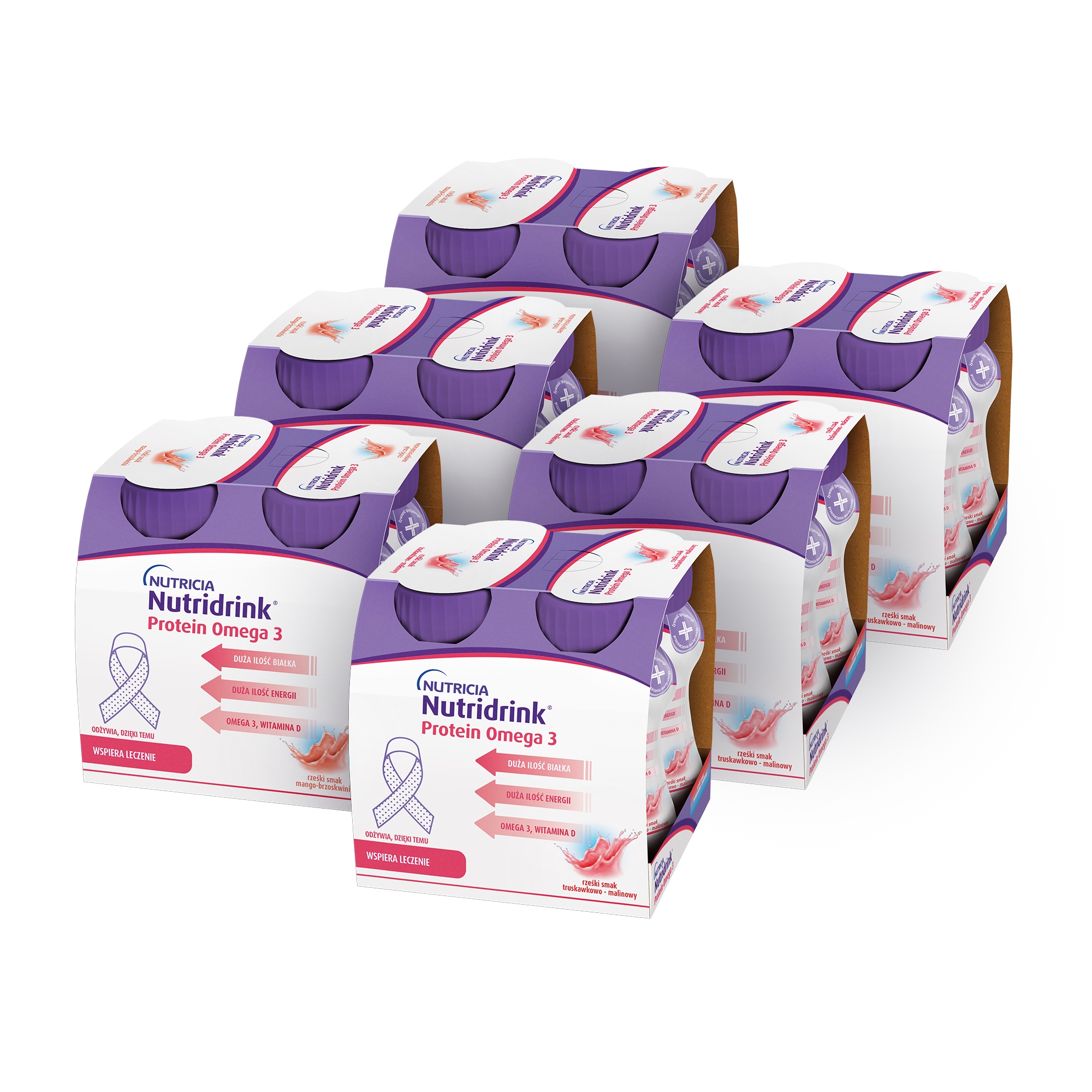 Nutridrink Protein Omega3 mix różne smaki Zestaw 24 x 125 ml