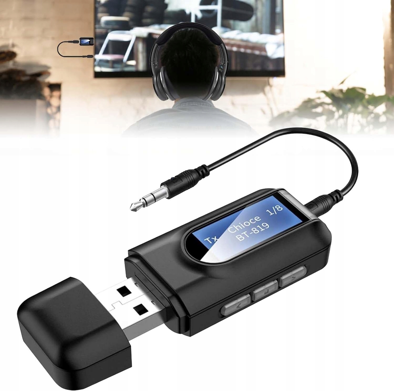 Adapter Bluetooth Audio: 2 w 1 Usb Bluetooth 5.0 adapter do nadajnika audio