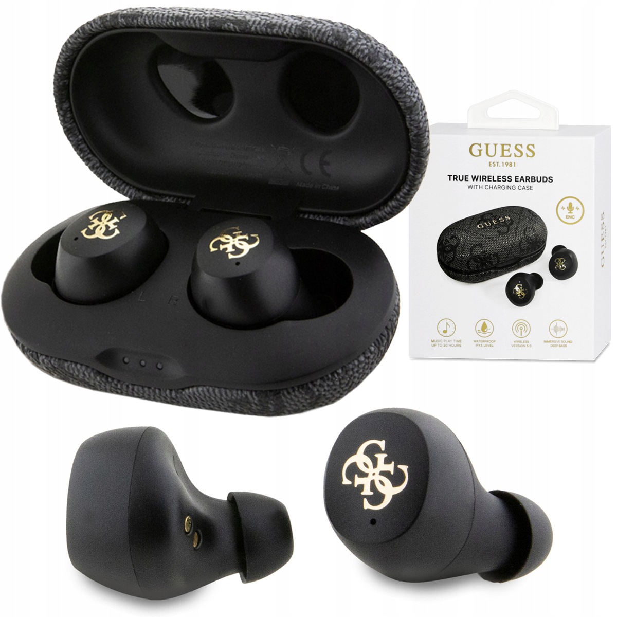 Guess originální bezdrátová Bluetooth sluchátka Tws pouzdro