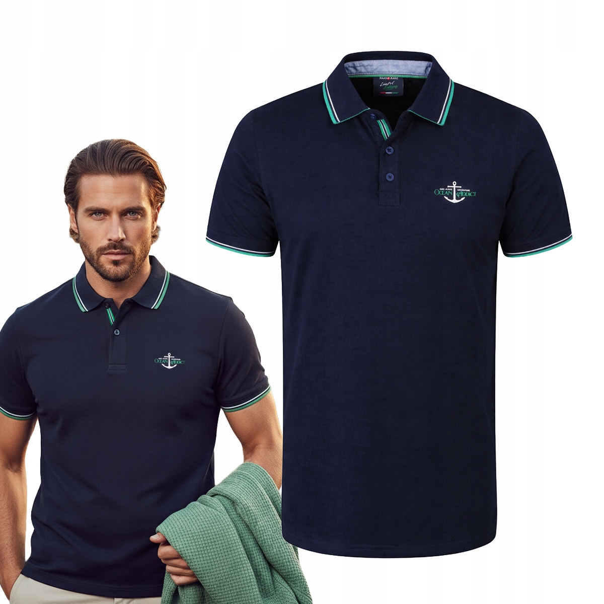 polokošile Pánské bavlněné Tmavě Modré Ebiom Elegantní 3XL Pako Jeans