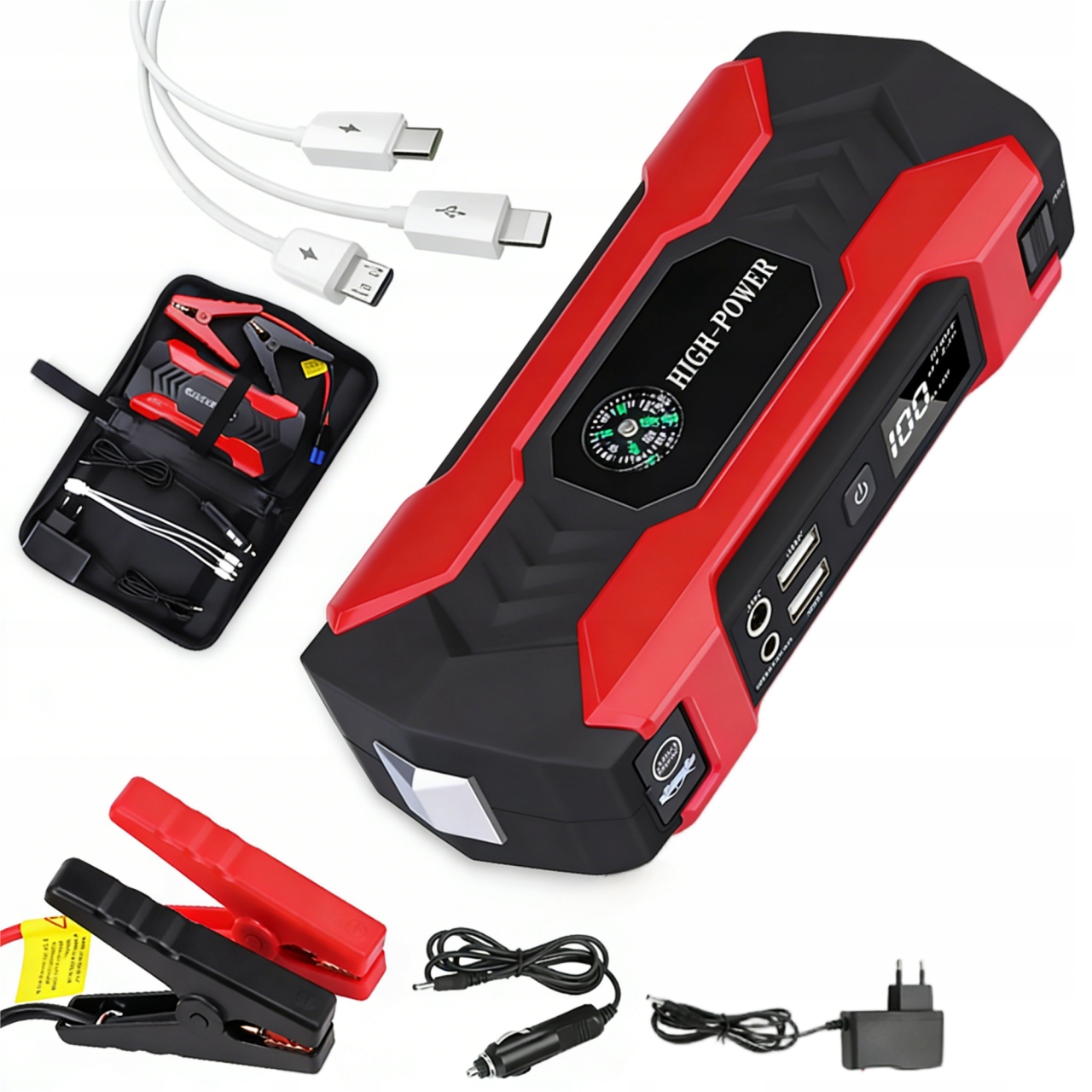 Nejvýkonnější Startovací Booster Jump Starter 28000 mAh Startovací Zařízení