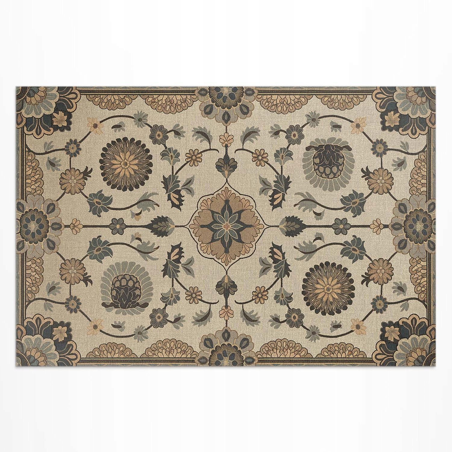 Terasový vinylový koberec Ozdobné kvety a rastliny vo vintage štýle 150 x 100 cm