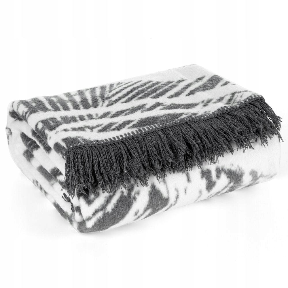 Deka Akryl 220x240 Eva Minge ocelová bílá zvířecí potisk zebra