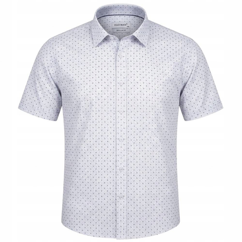 Ego Man košile pánská RE307-01 regular fit krátký rukáv 6XL bílá