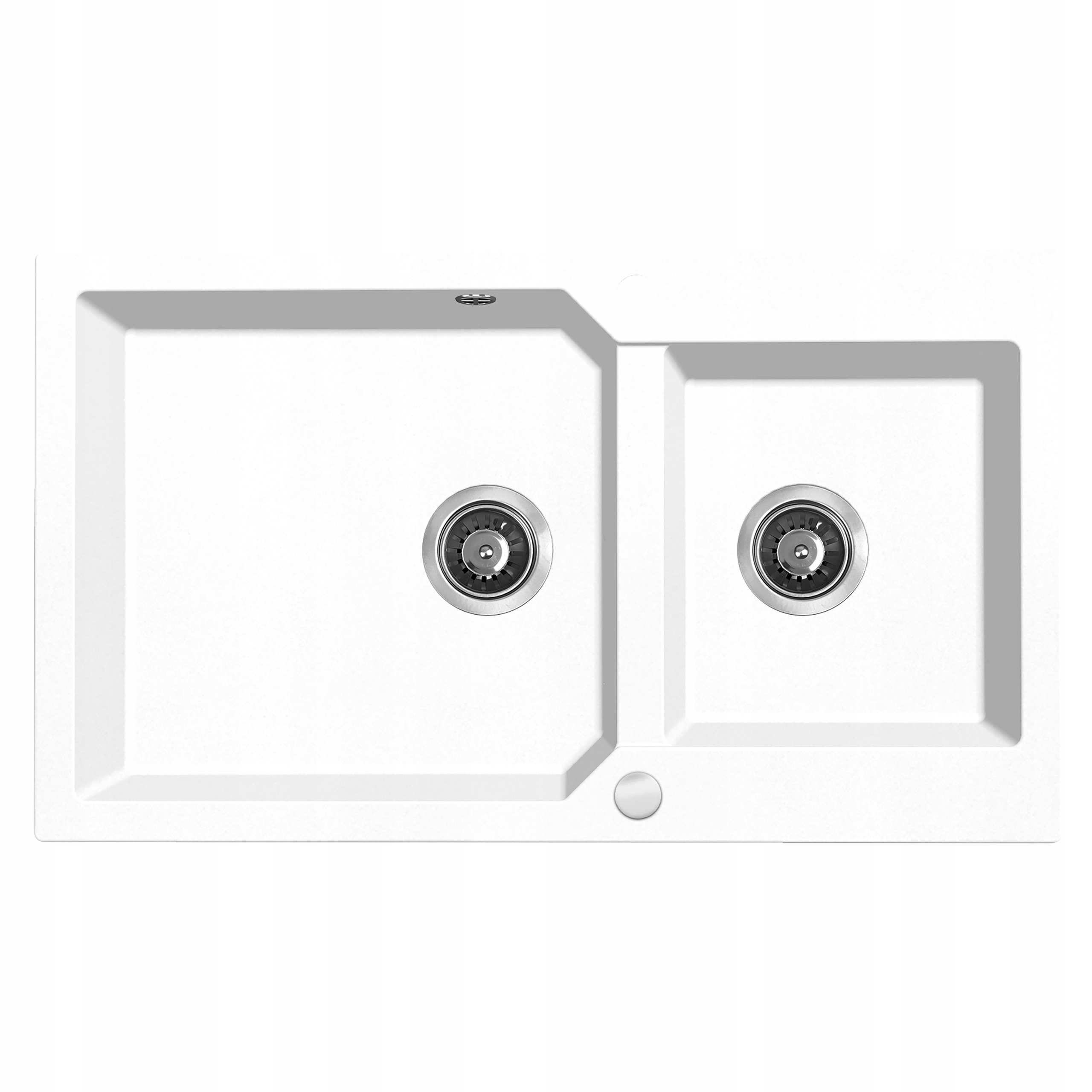 Granitový dřez Milos, 2-komorový, 860 x 500 mm, bílý