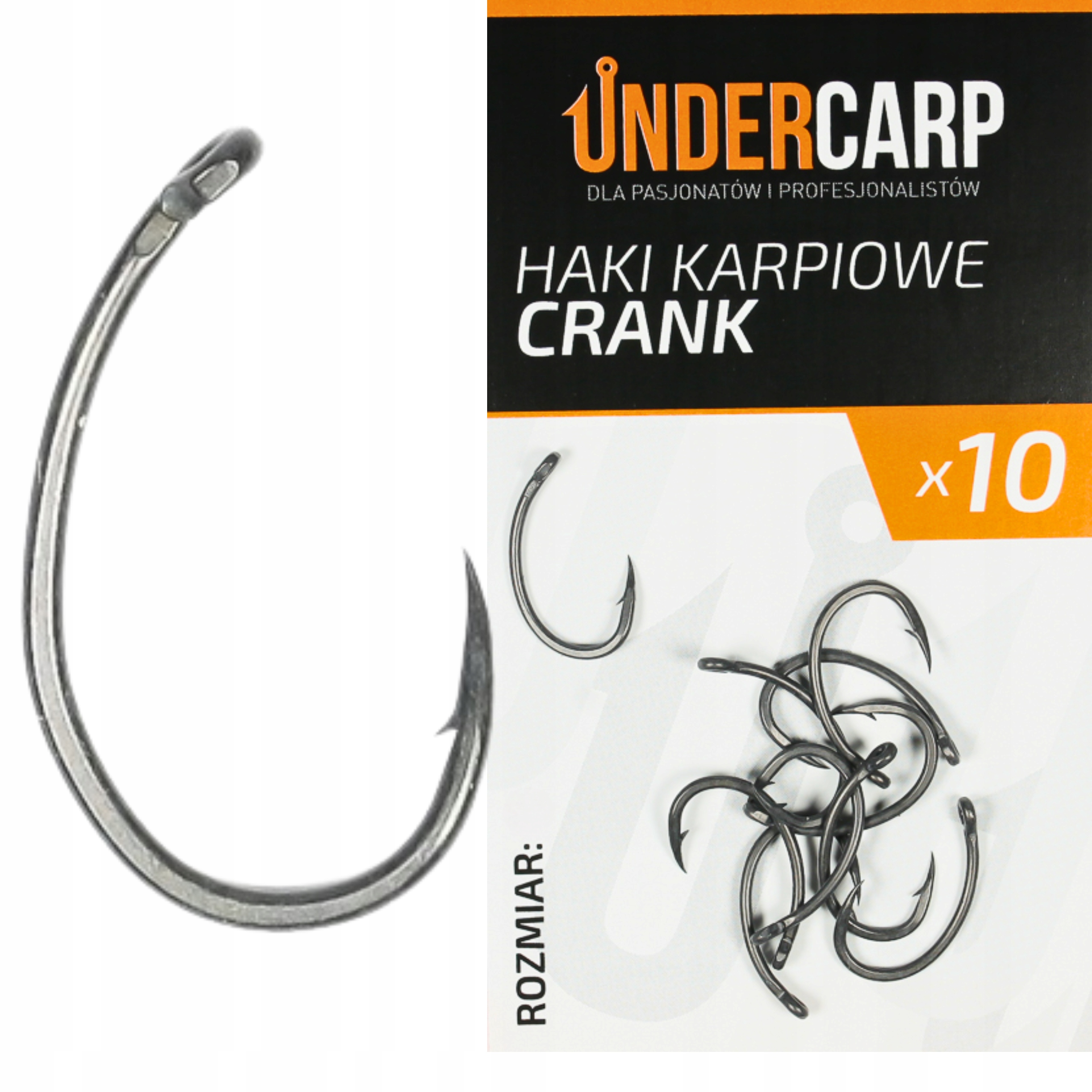 Haki Karpiowe UnderCarp Crank Teflonowe rozm. 2 10szt