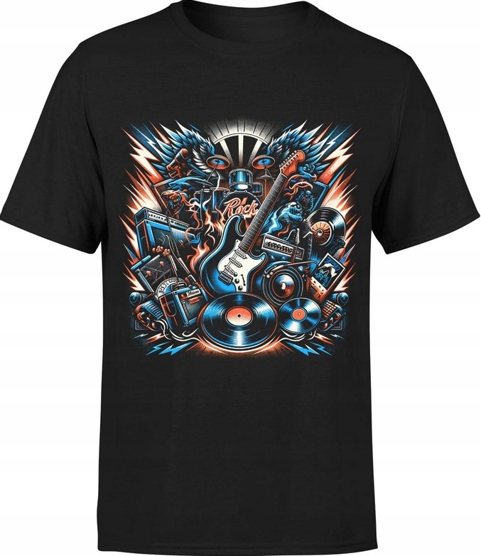 KOSZULKA MĘSKA ROCKOWE GITARY MUZYK GITARZYSTA ROCK 3XL
