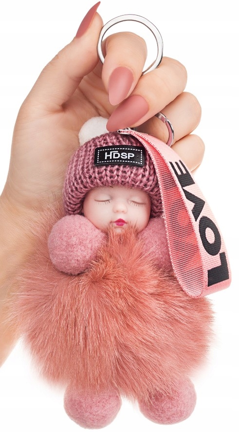 

Brelok lalka do torebki kluczy pompon laleczka