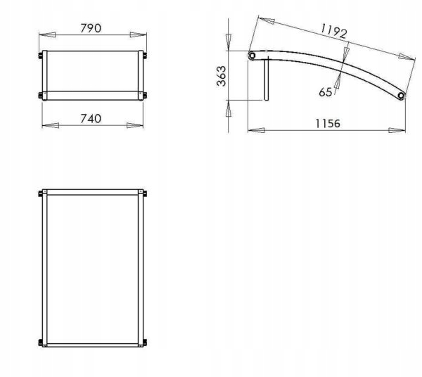 Solar collector LUX 800- 0.8m², 1.19 x 0.79m Waga produktu z opakowaniem jednostkowym 11 kg