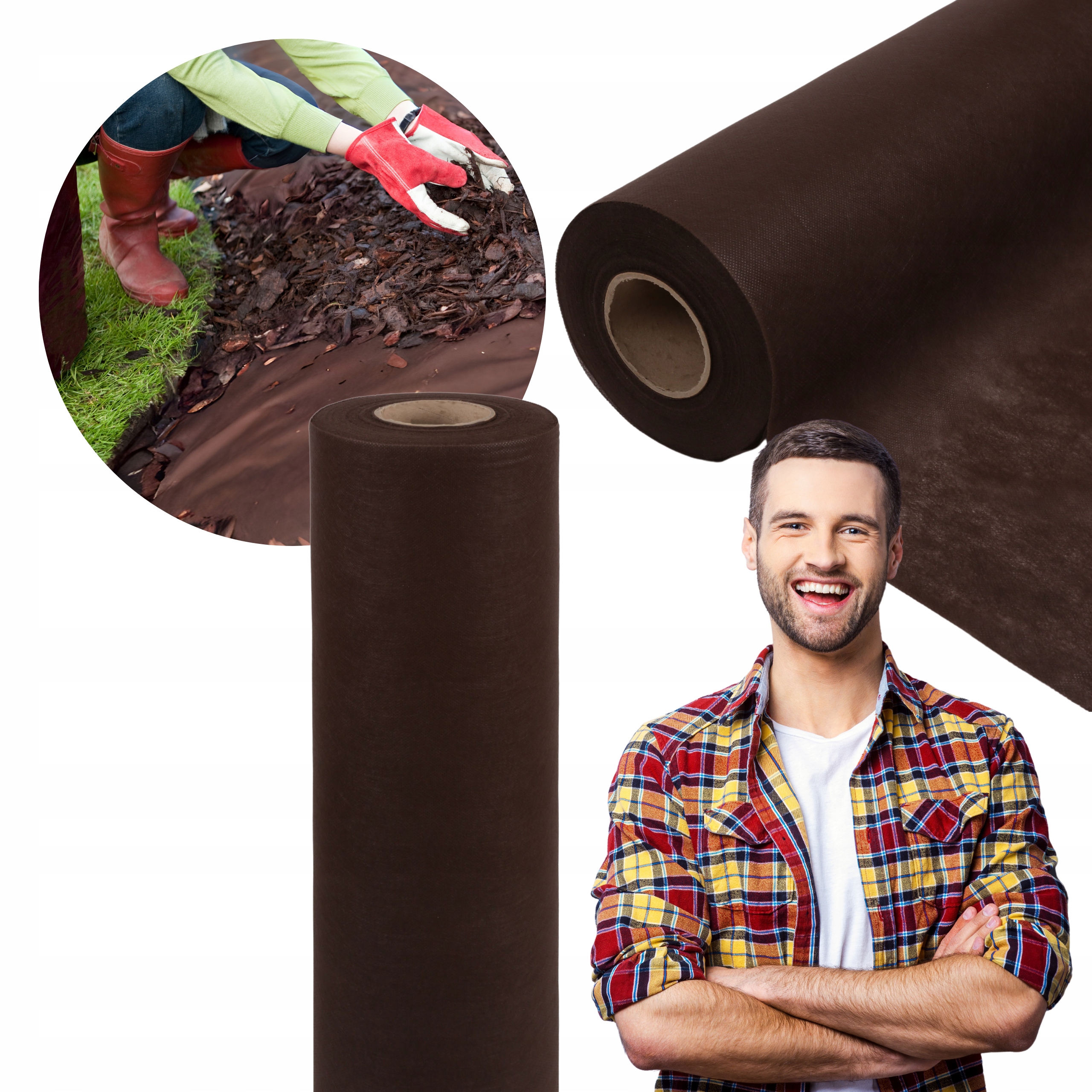 Brązowa Agrowłóknina Uv P-50G/M2 1,6x60m Gruba antychwastowa Ściółkująca