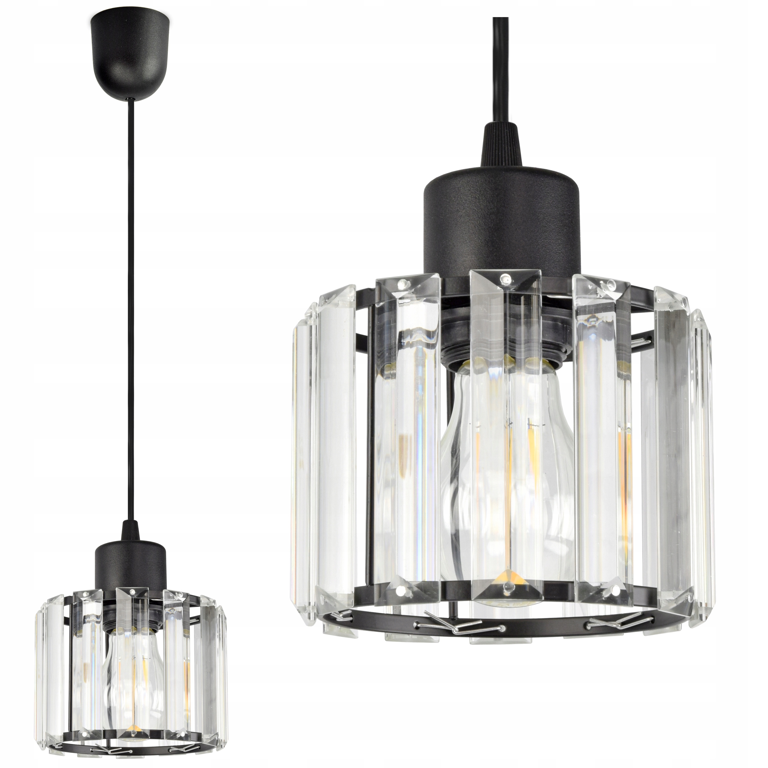 

Szklana Lampa Wisząca Sufitowa Żyrandol Plafon Led