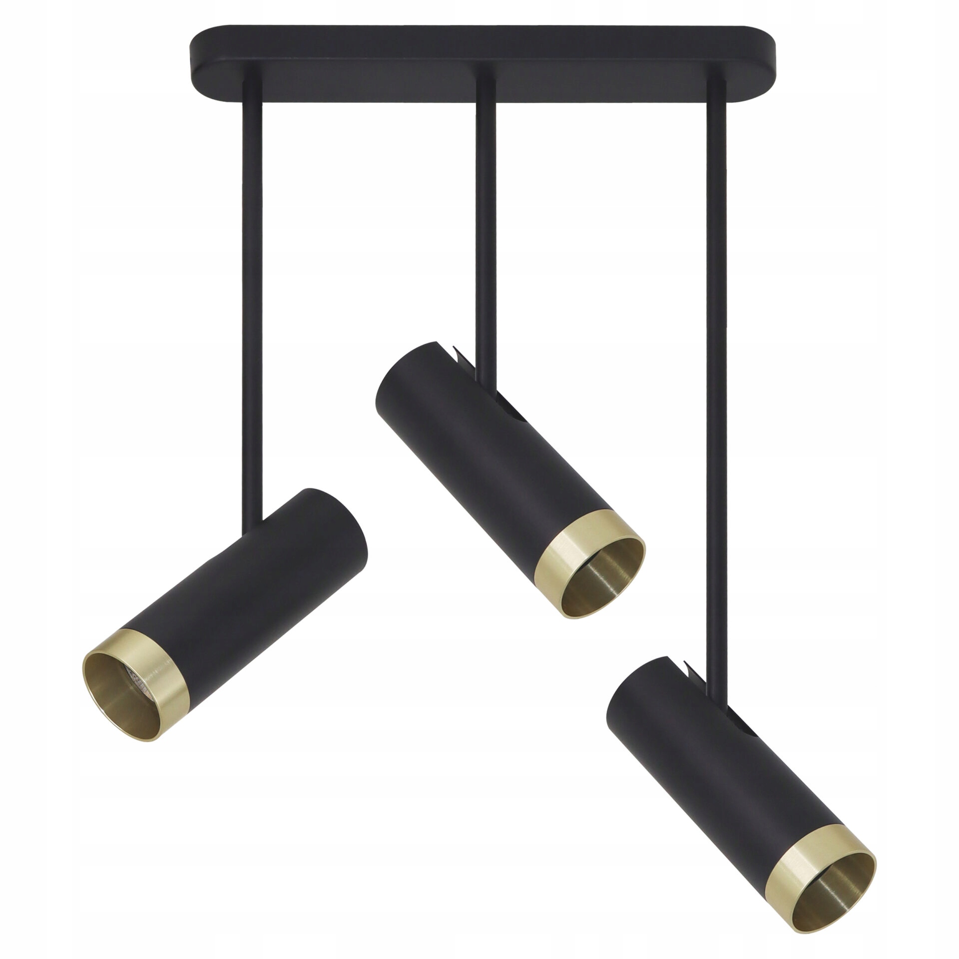 Stropní Svítidlo Bodová Reflektor 3x GU10 Černá Zlatá Porto Sanico Goldlux