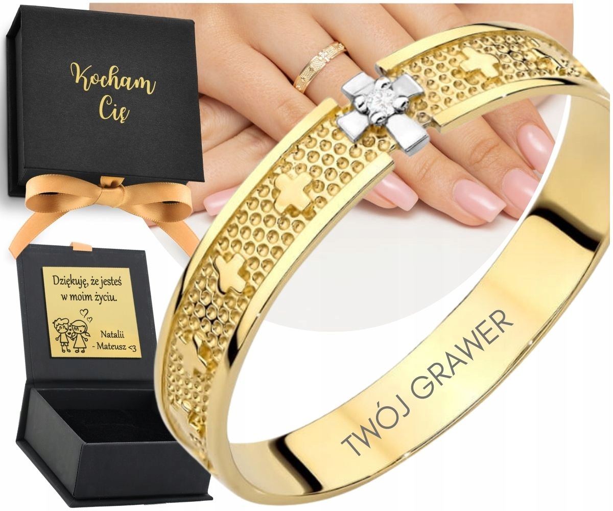 Zlatý Prstýnek Růžencový věnec s křížkem 585 Gravírování Dárek Křížek