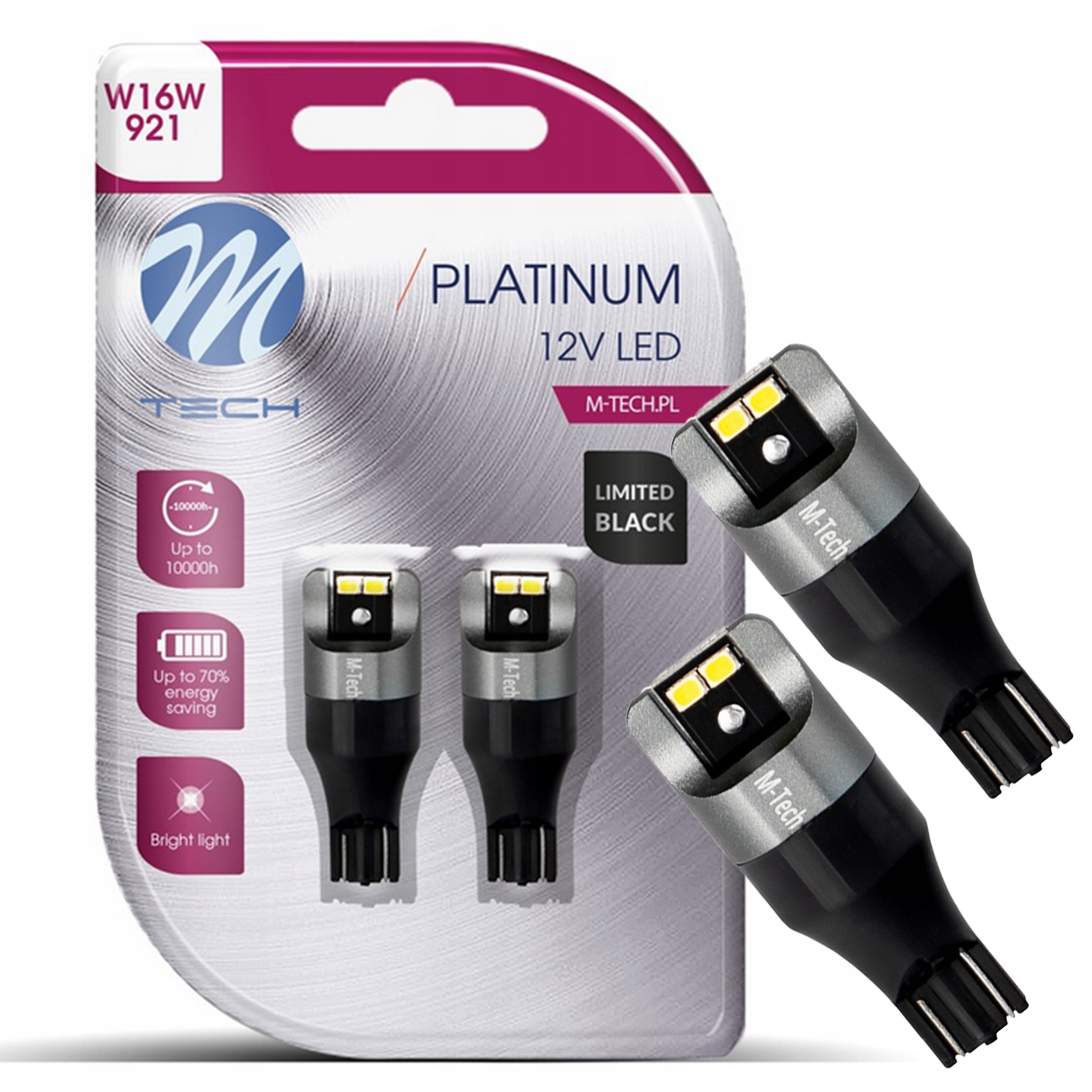 Żarówki T15 W16W Led 12/24V 4x3020SMD Canbus *białe* M-tech 2szt.