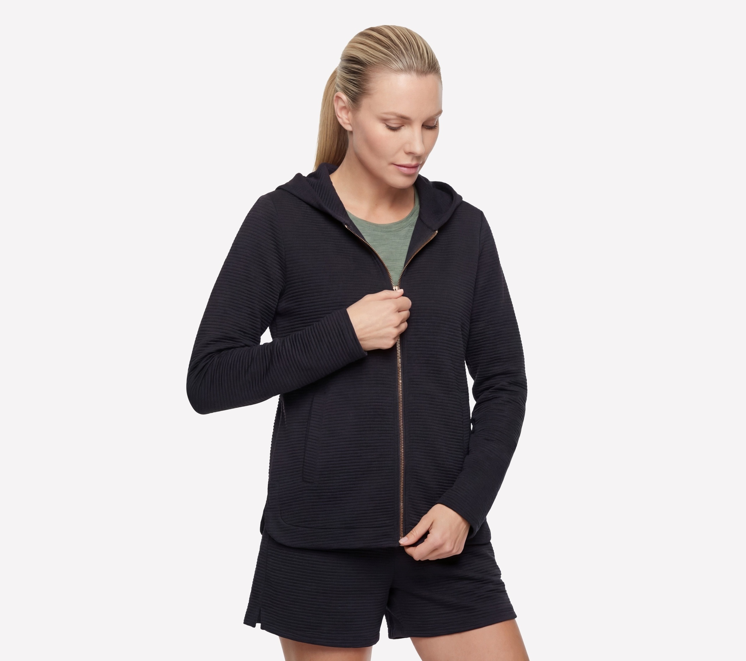 Mikina Skechers Go Walk Everywhere Tunic Jacket černá JA356 Blk