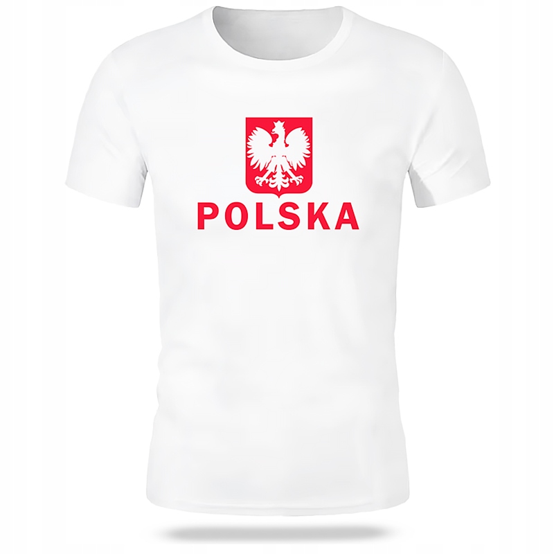 KOSZULKA KIBICA REPREZENTACJI POLSKI SPORTOWA MĘSKA T-SHIRT POLSKA EURO