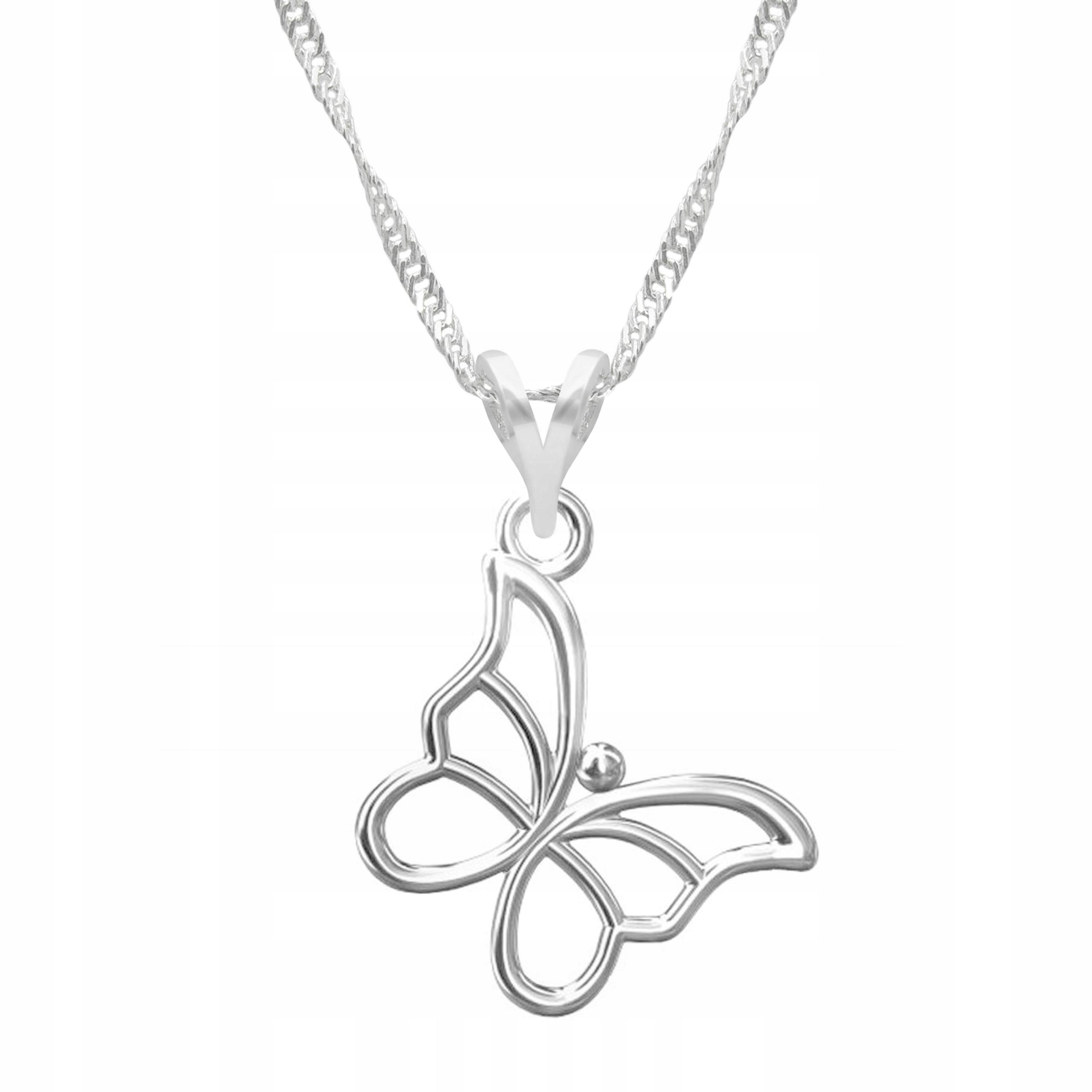 Stříbrný náhrdelník s motýlem Hmyz Motýl Hmyz Motýlek Stříbro 925