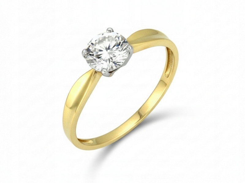 Ženský prstýnek ze zlata 585 s lesklou zirkonií, elegantní a módní vzor