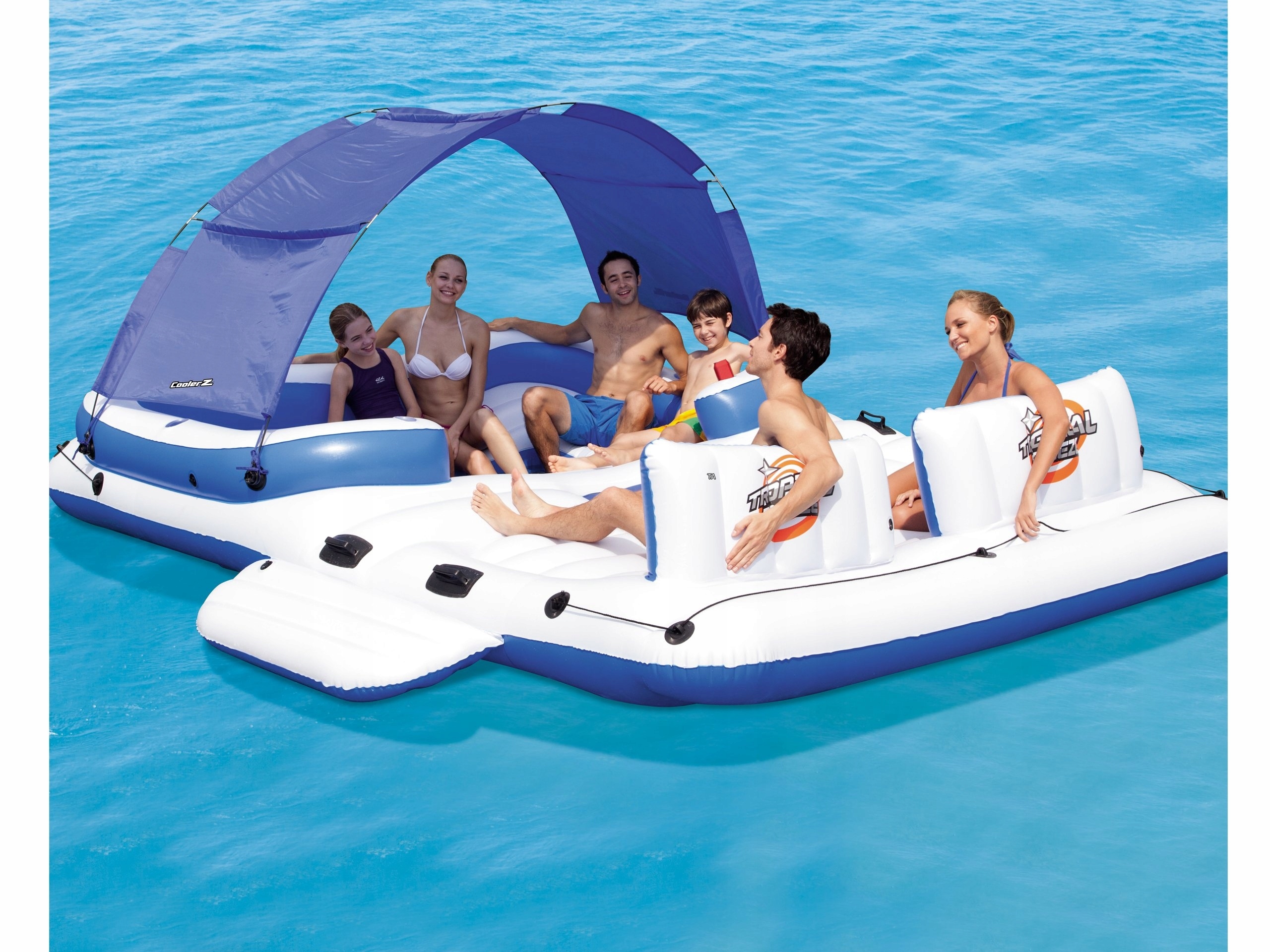 WYSPA TRATWA DMUCHANA MATERAC BESTWAY 6-OS XXL Kolor biały