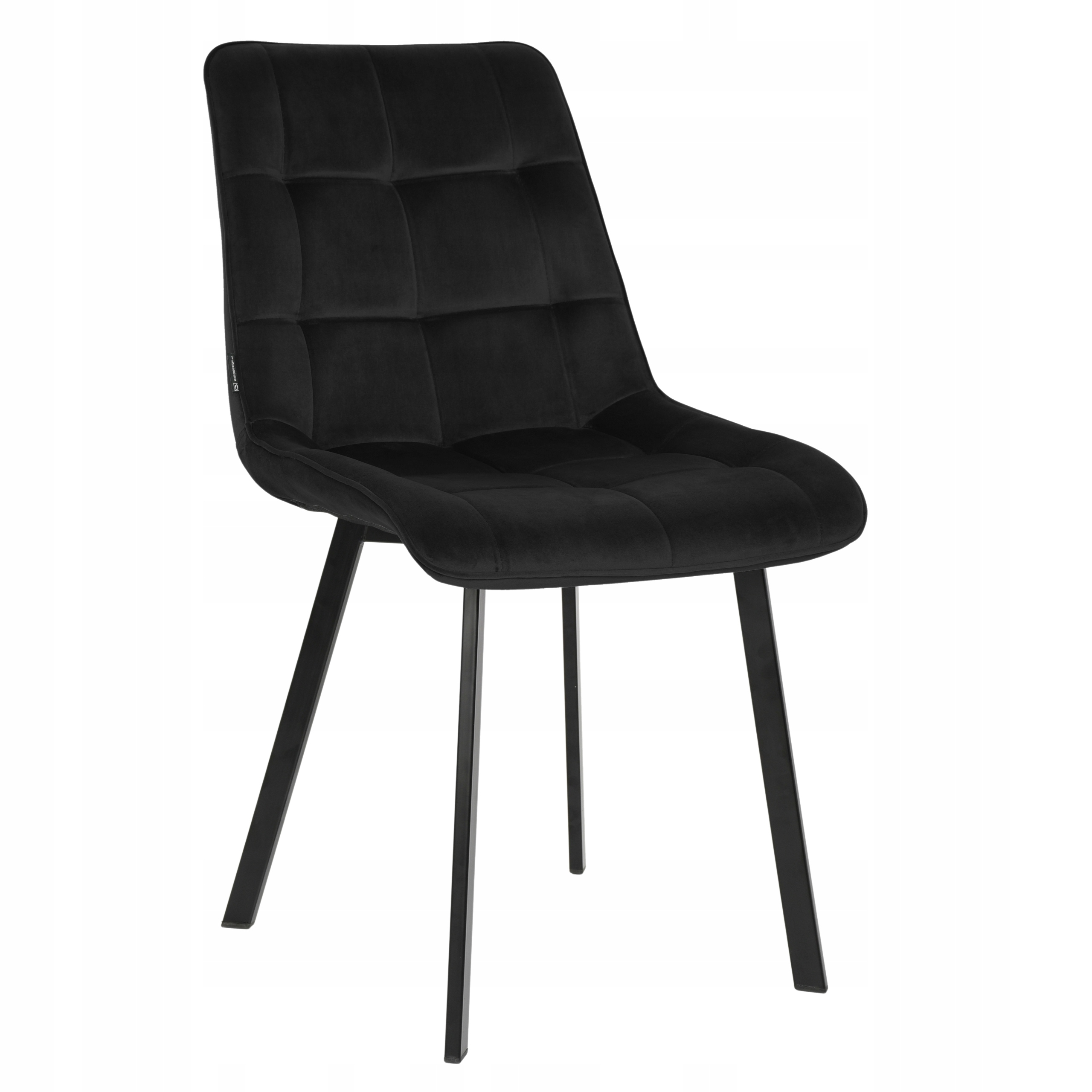 Krzesło tapicerowane welurowe czarne do salonu, jadalni i kuchni Tuluza