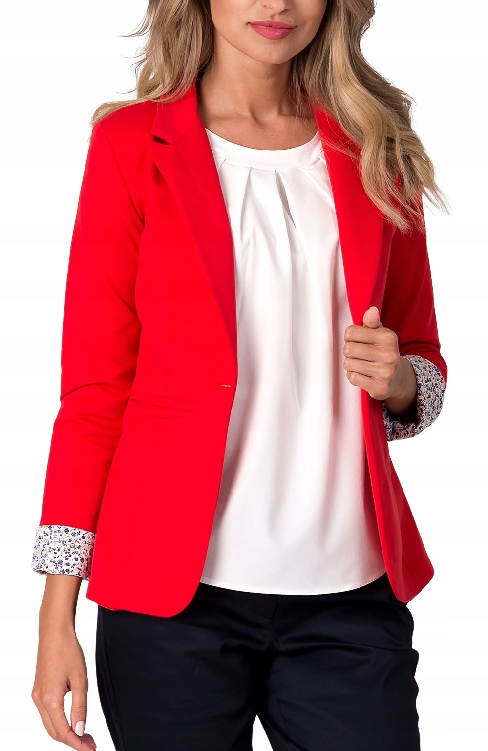 Damska Marynarka Żakiet sportowy bawełna dres włoski styl Czerwony M/38