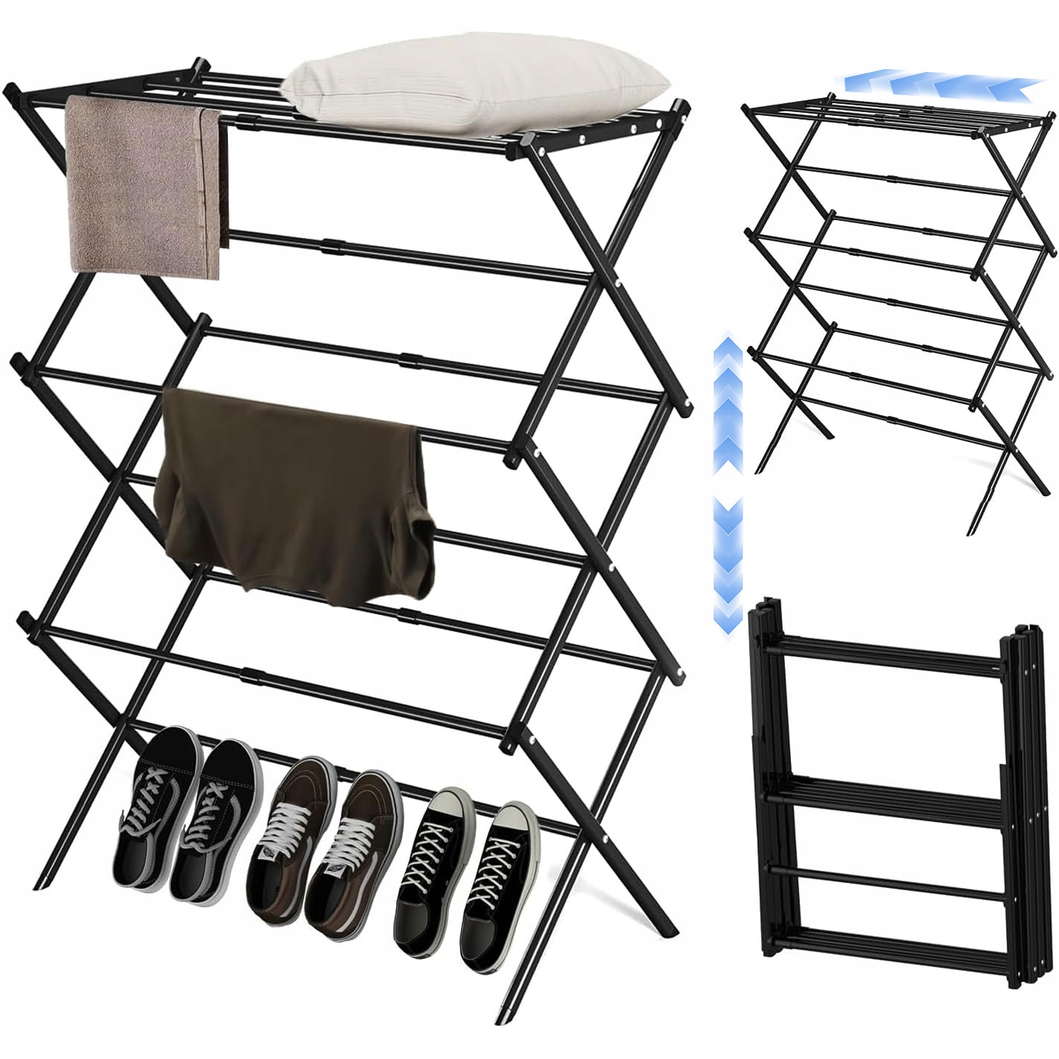 Sušák Na Prádlo Vertikální, Skládací, Balkonová, Kovová, Na Prádlo