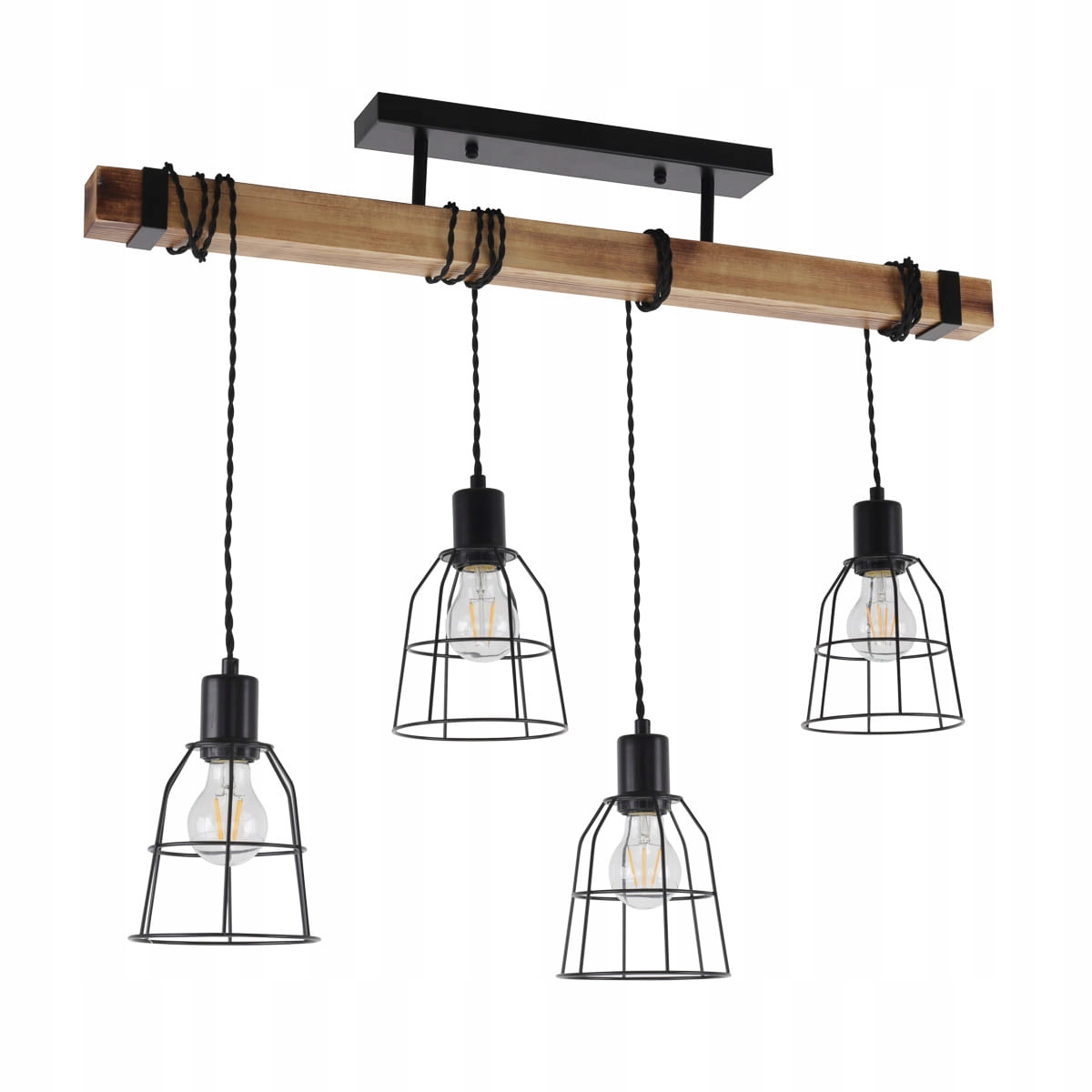 Luster Italux Ponte industriálny čierny PND-4290-4-L