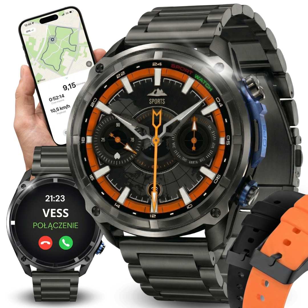 Hodinky Chytré Hodinky Pánské Voděodolné Hovory Menu Pl Gps Amoled Smart Watch