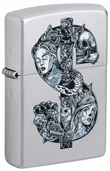 Zapalniczka Zippo Tatto Dollar Design 60006999 Wiatroodporna Benzynowa